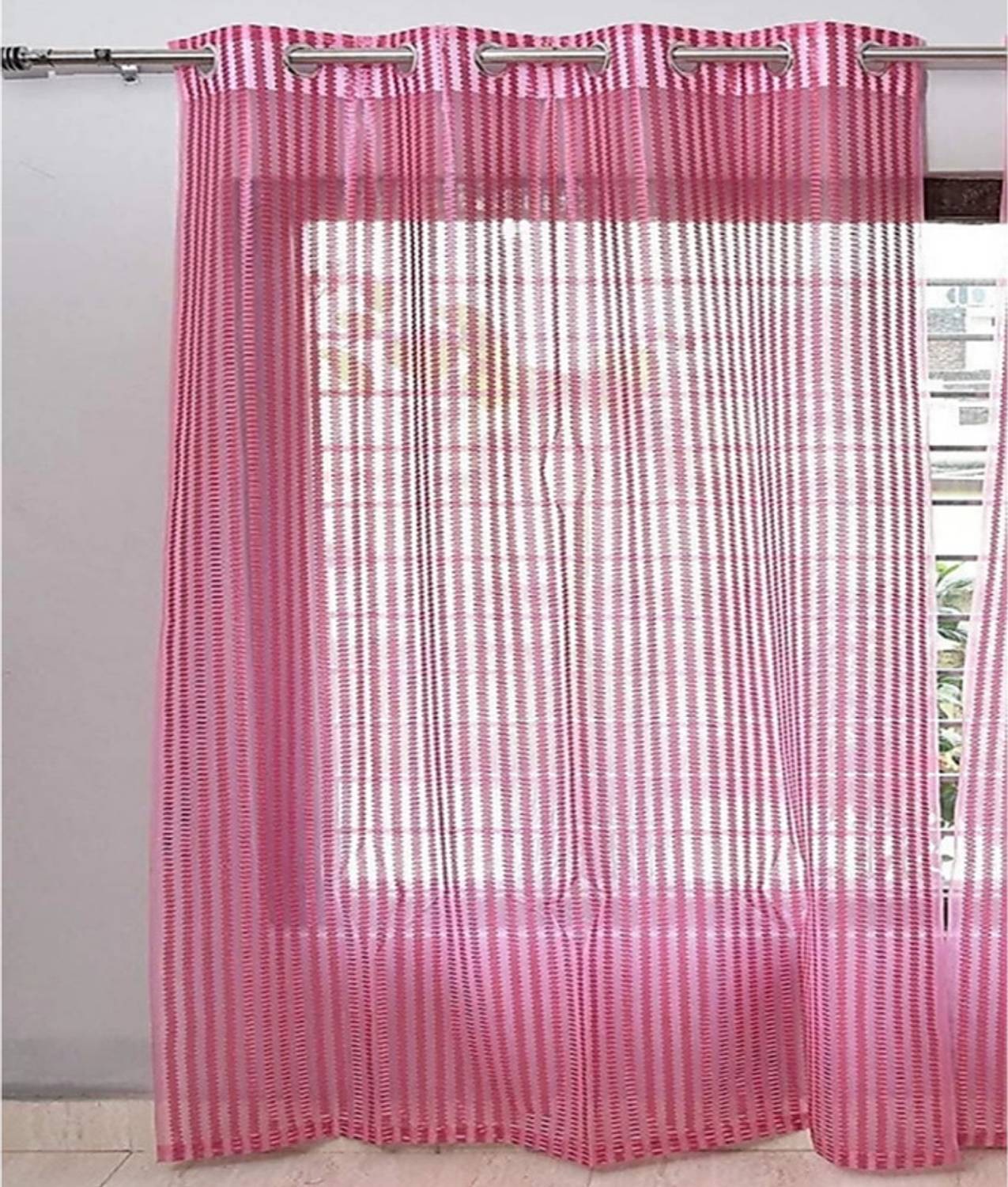 Achintya 214 cm (7 ft) Door Tissue Semi Transparent Curtain Single Curtain
