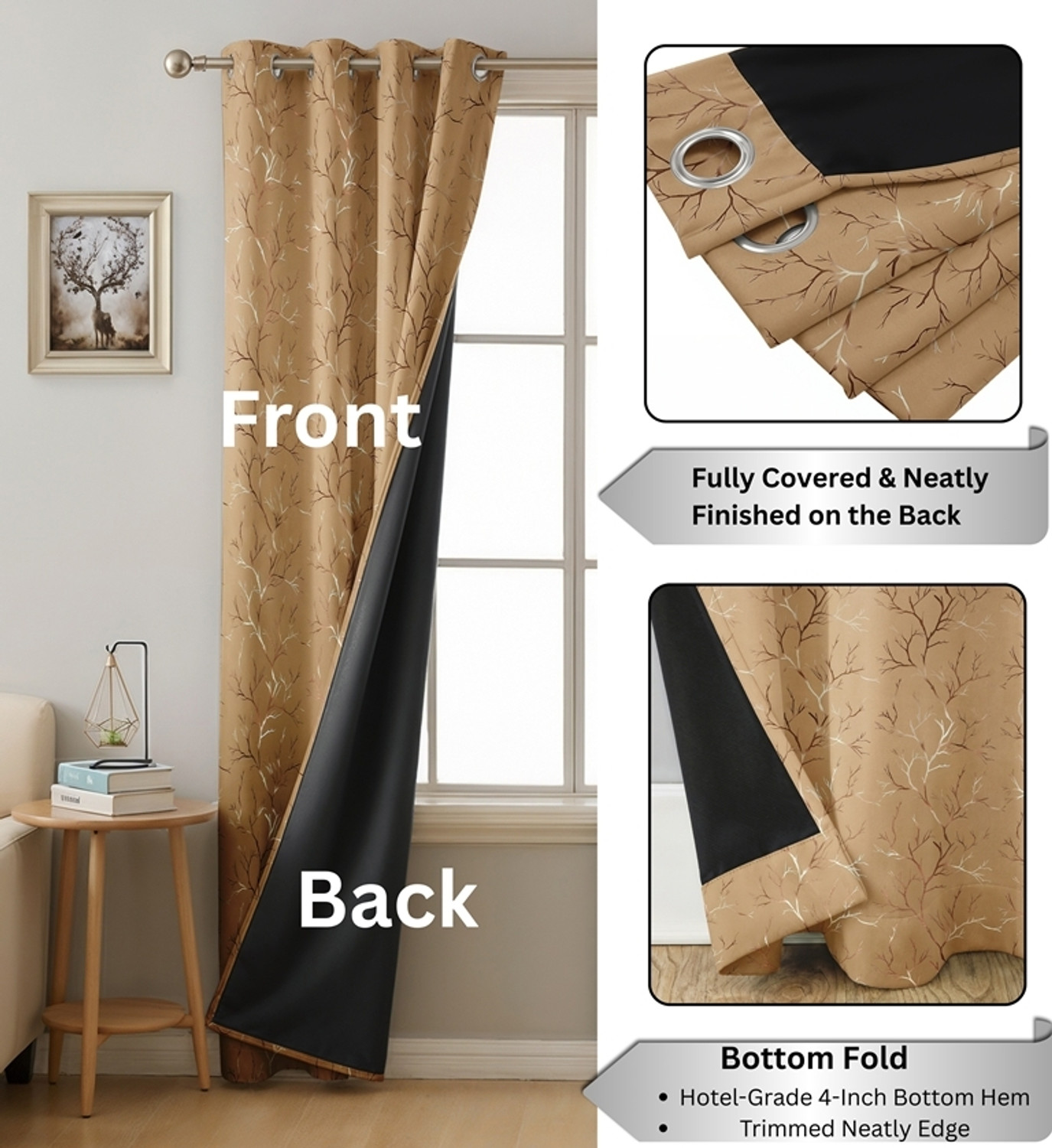 Image of VELOURA 152.4 cm (5 ft) Window Polyester Blackout Curtain (Pack Of 2)