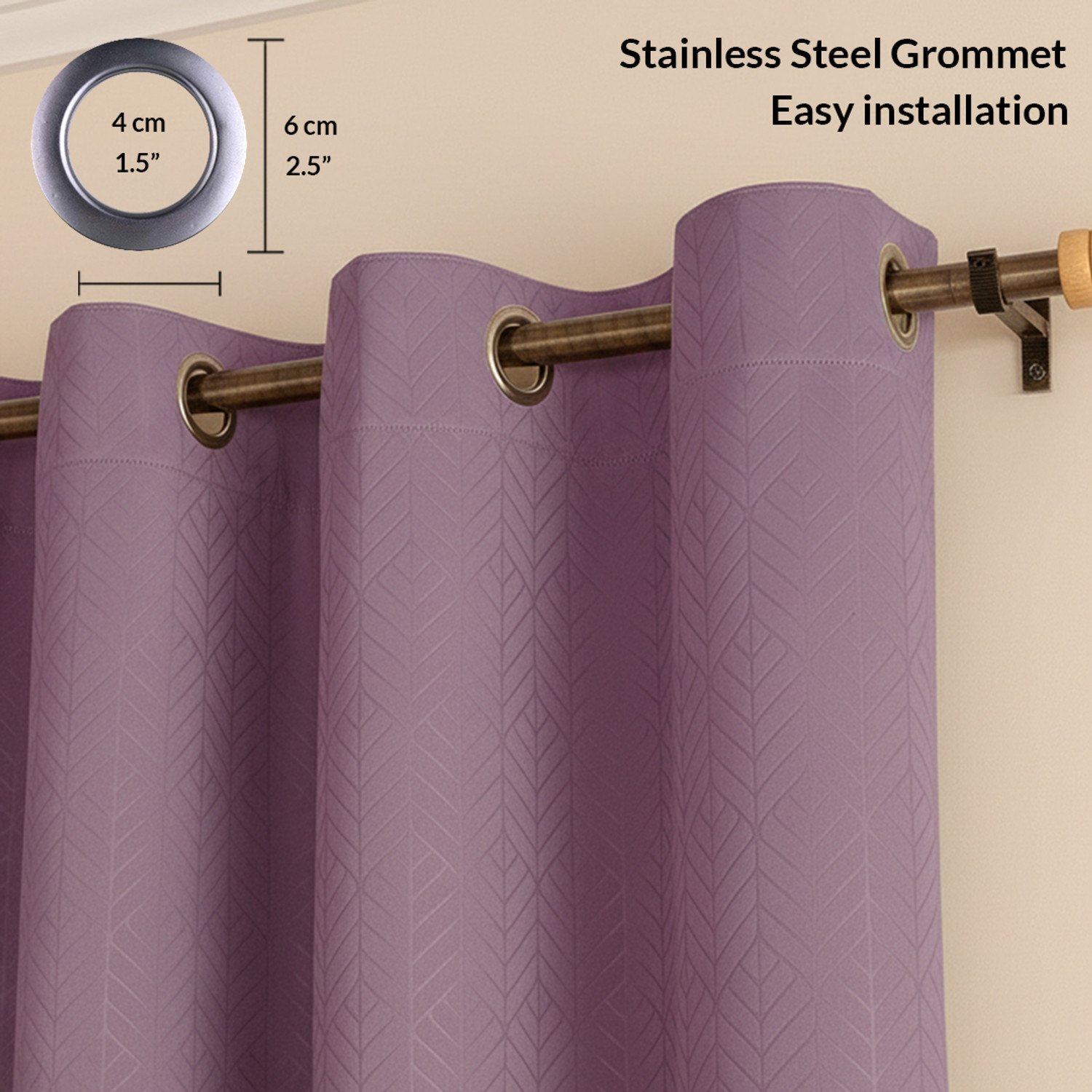 Image of HOMEMONDE 152.4 cm (5 ft) Window Polyester Blackout Curtain Single Curtain