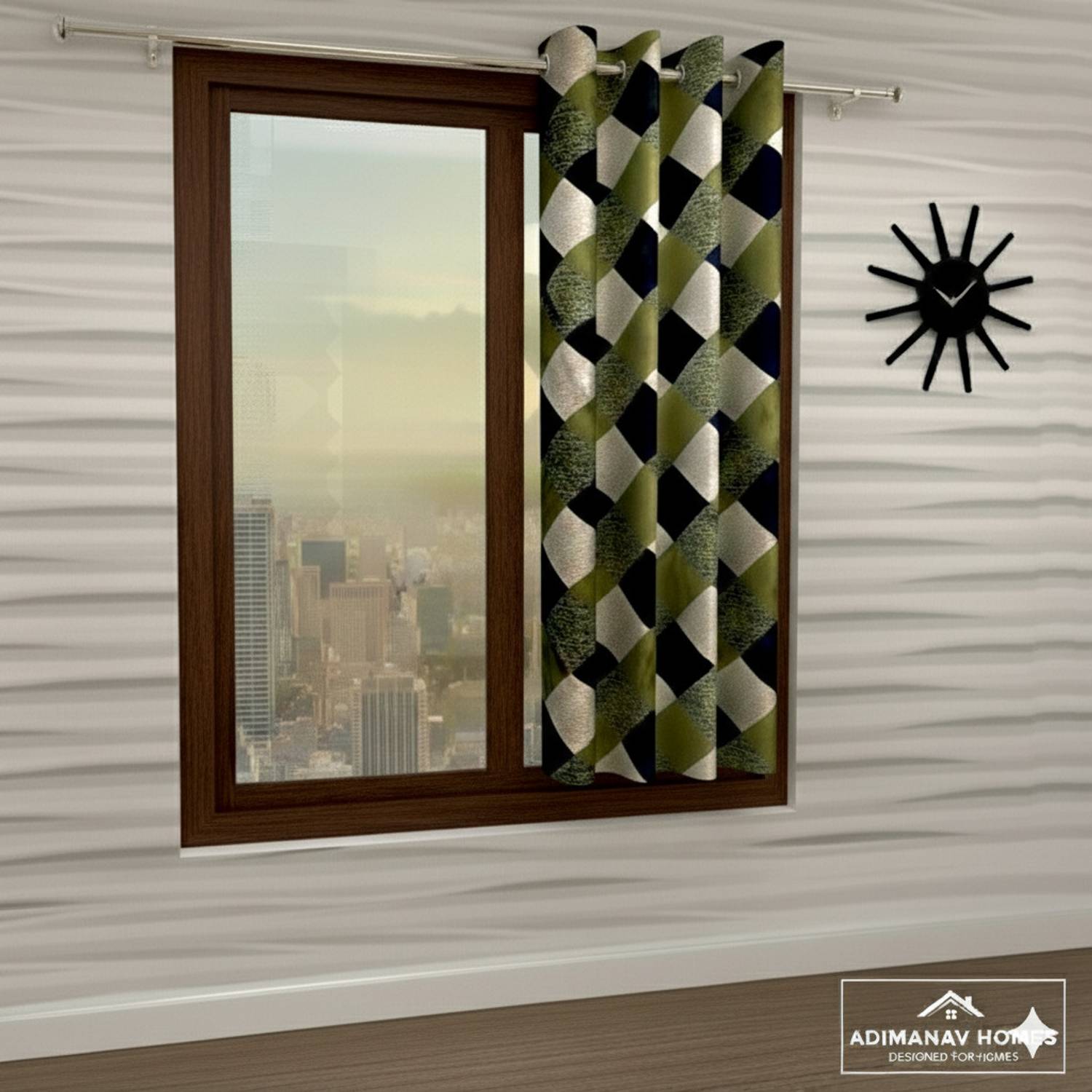 Adimanav 152.4 cm (5 ft) Window Polyester Semi Transparent Curtain Single Curtain