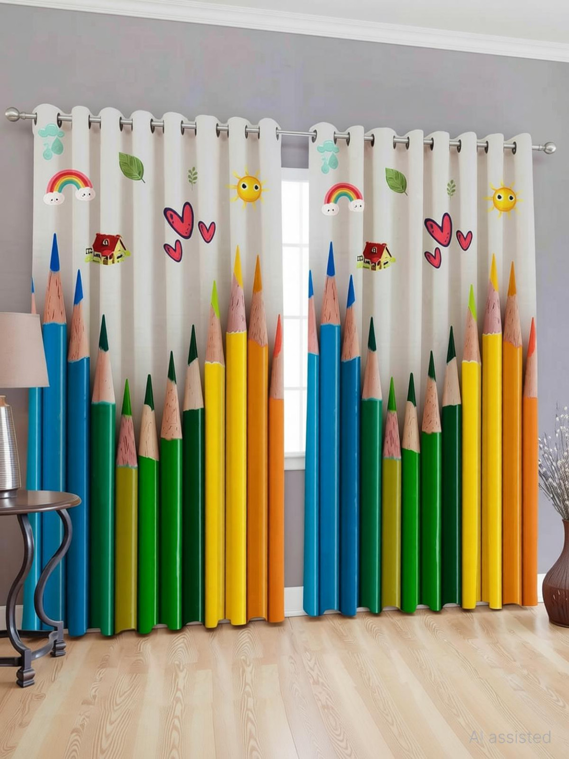 Image of BELLA TRUE 274.32 cm (9 ft) Long Door Polyester Blackout Curtain (Pack Of 2)