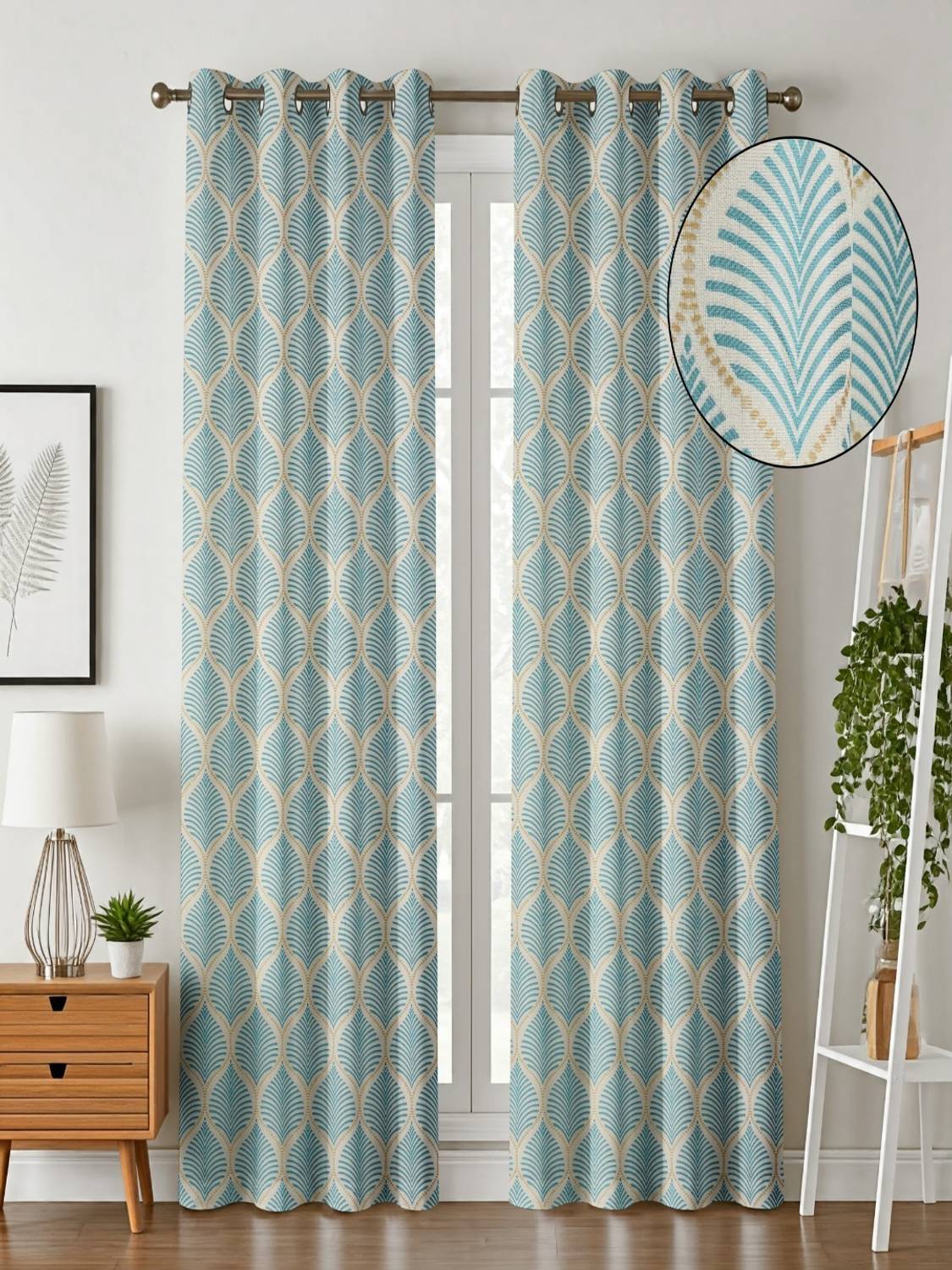 AASHI TRADERS 214 cm (7 ft) Door Polyester Semi Transparent Curtain (Pack Of 2)