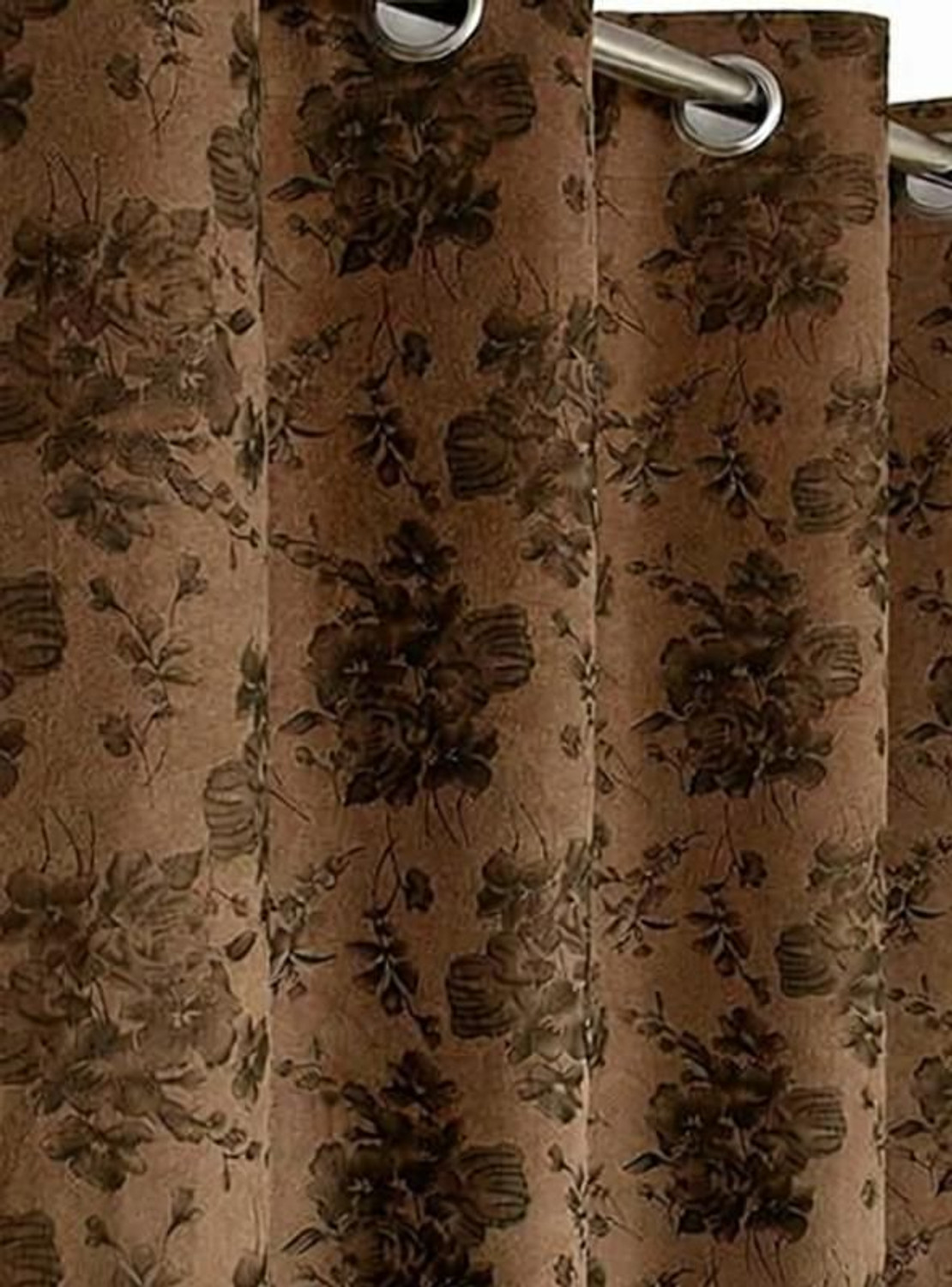 Image of Kraftiq Homes 243 cm (8 ft) Door Velvet Room Darkening Curtain Single Curtain