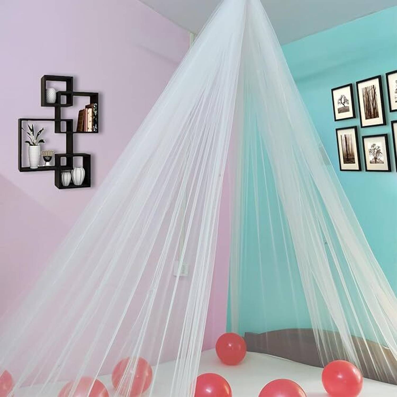 AAKRISH 152.4 cm (5 ft) Window Net Semi Transparent Curtain (Pack Of 2)