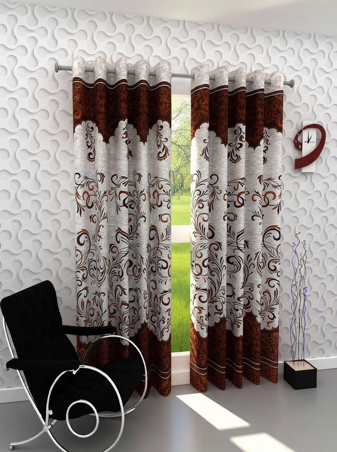 Image of AH ARTSY HOME 214 cm (7ft) Door Curtain