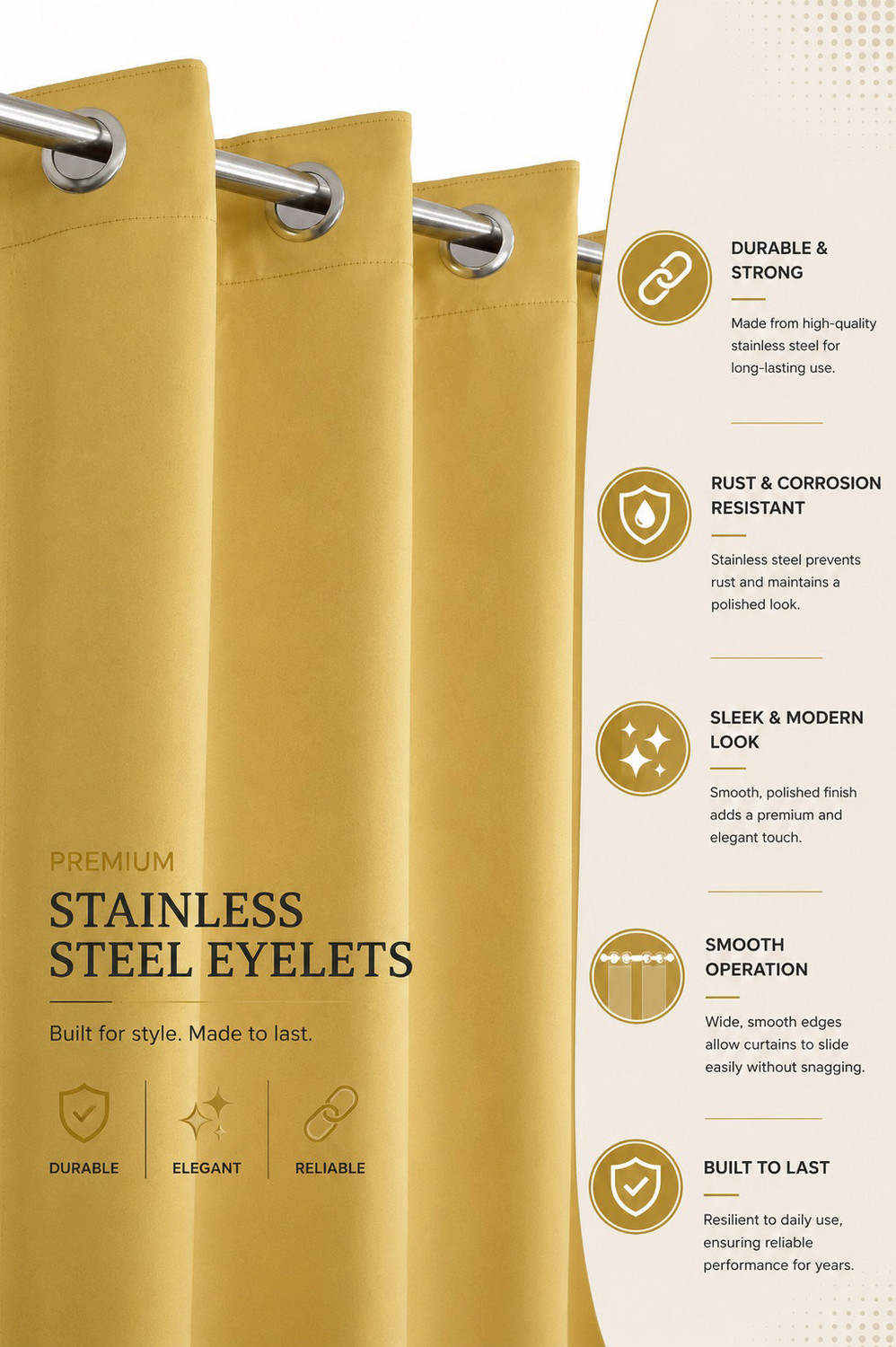 Image of Homefab India 182 cm (6 ft) Window Polyester Blackout Curtain (Pack Of 2)