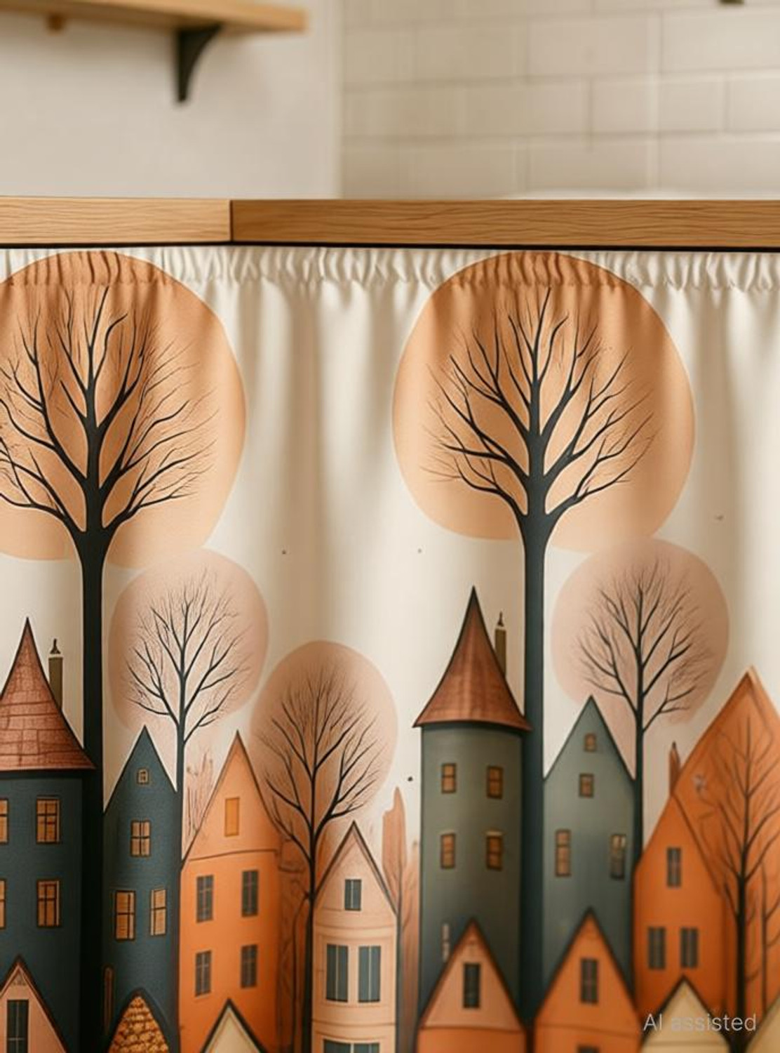 Image of ANSHMJIMN 150 cm (5 ft) Kitchen Sink Polyester Blackout Curtain (Pack Of 2)
