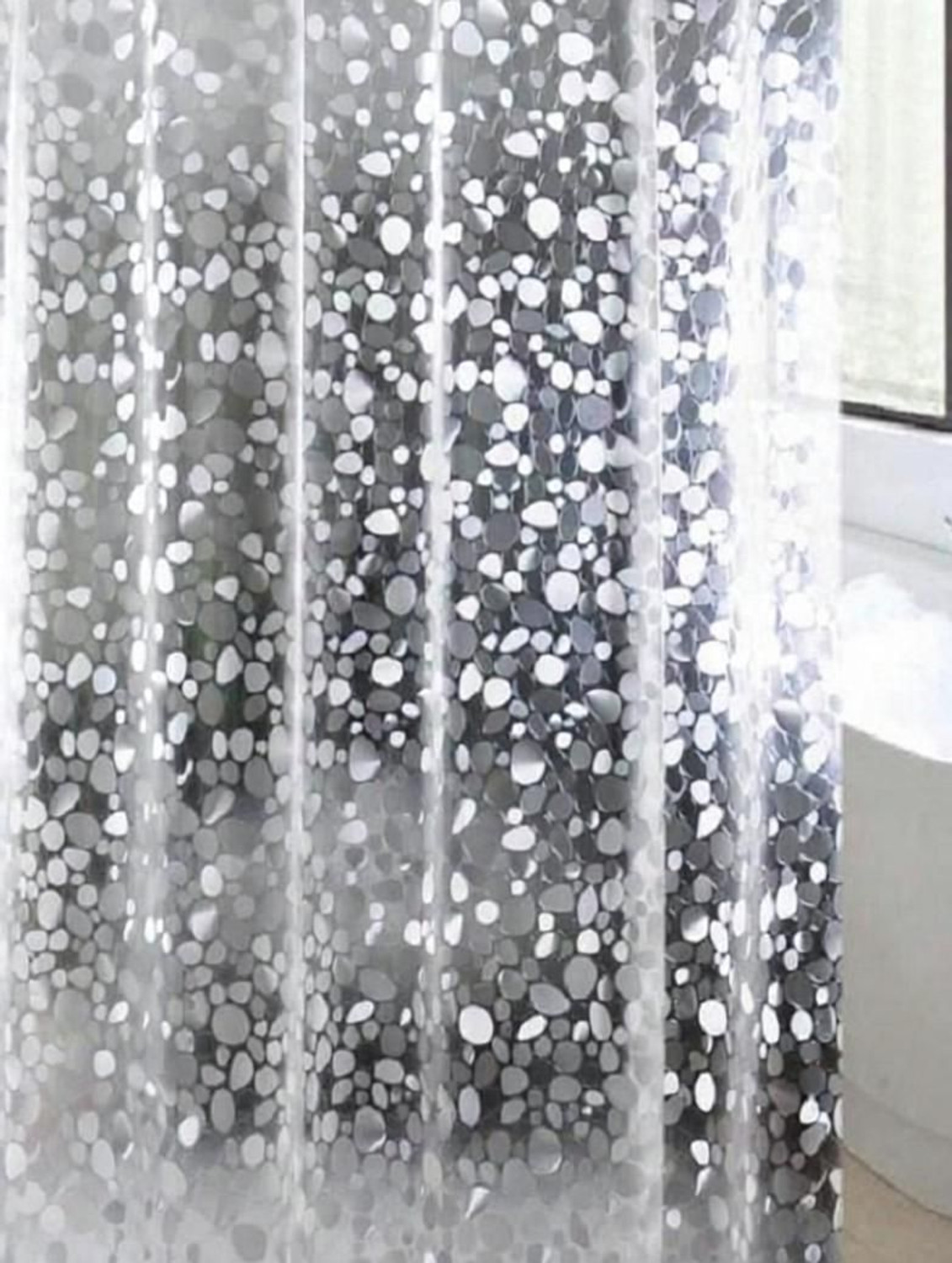 Image of CASA FURNISHING 213 cm (7 ft) Shower PVC Curtain Single Curtain