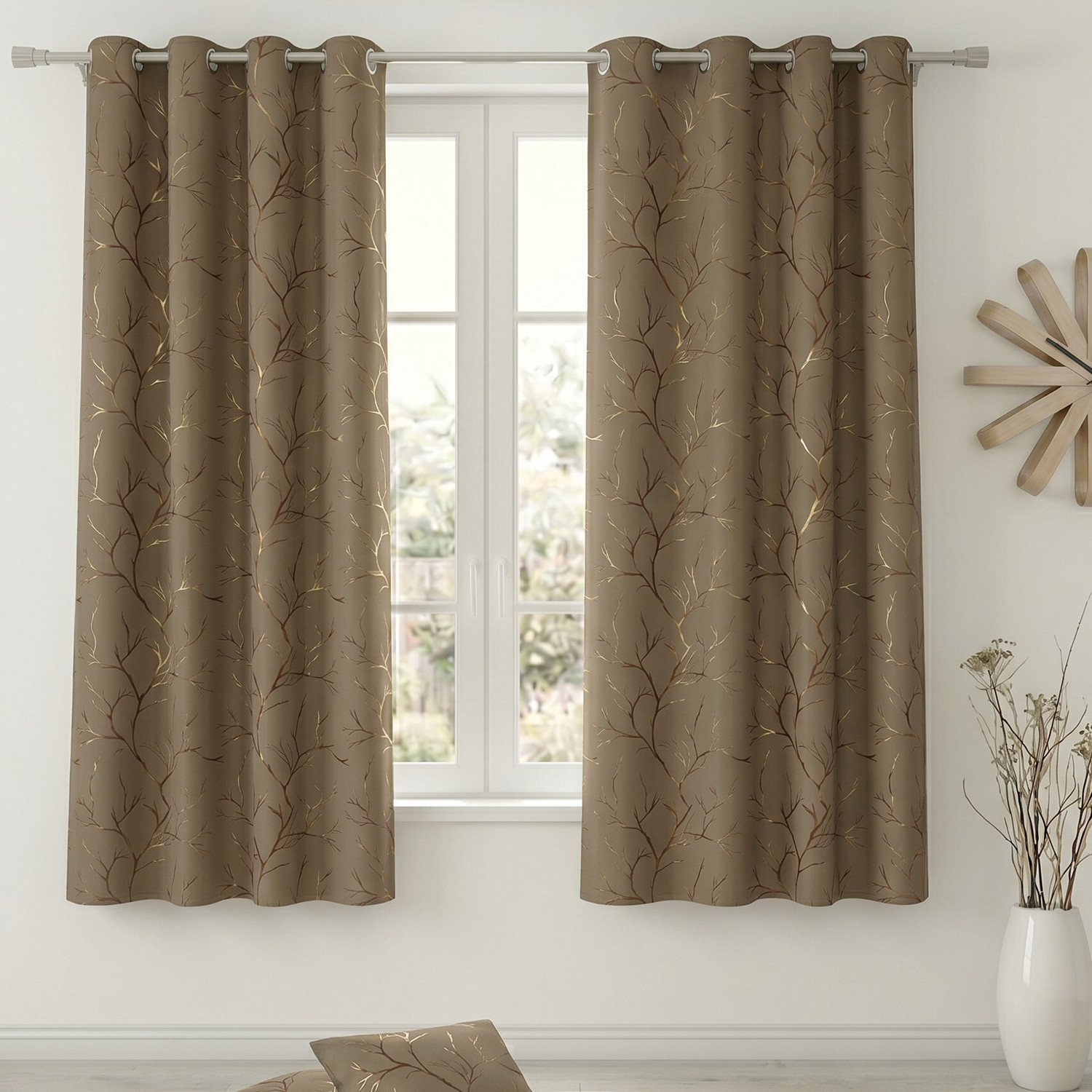 Image of Home Spark 183 cm (6 ft) Window Polyester Room Darkening Curtain (Pack Of 2)