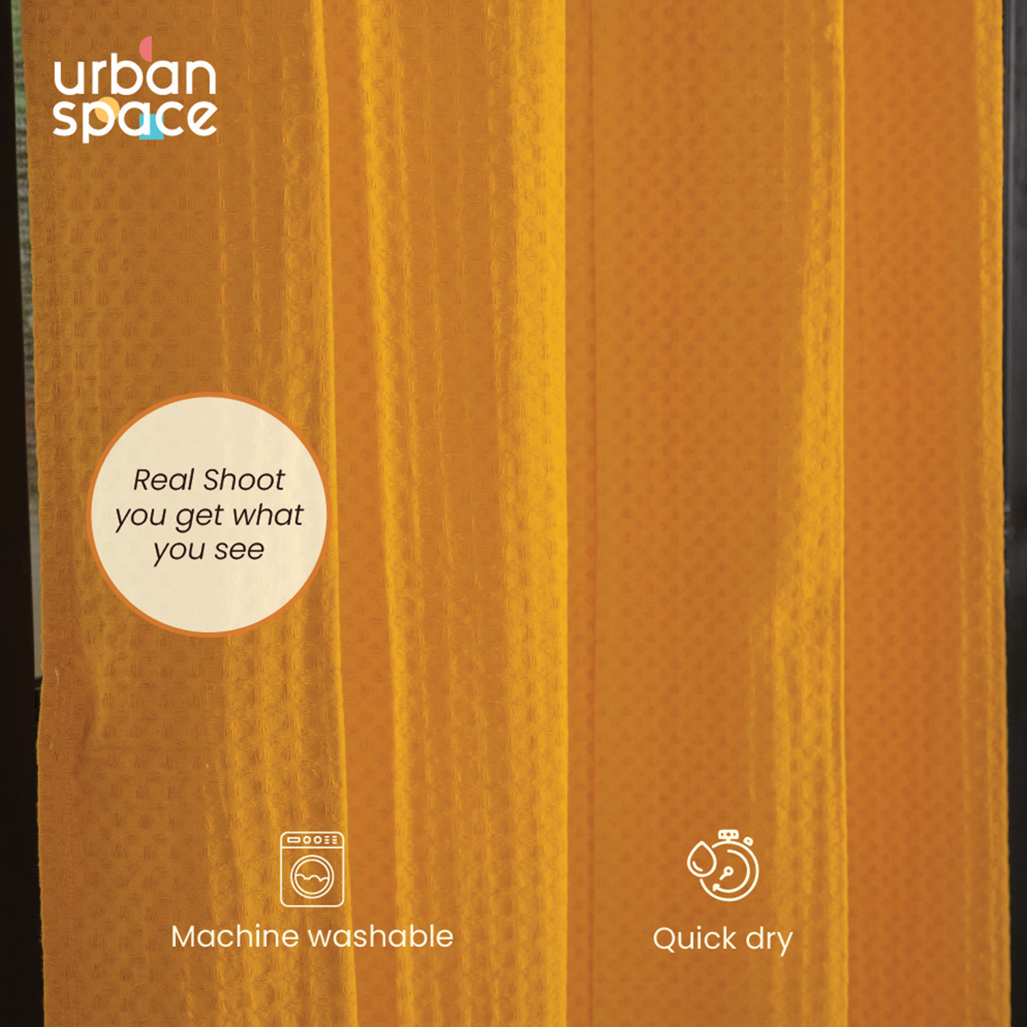 Image of Urban Space 152 cm (5 ft) Window Cotton Room Darkening Curtain (Pack Of 2)