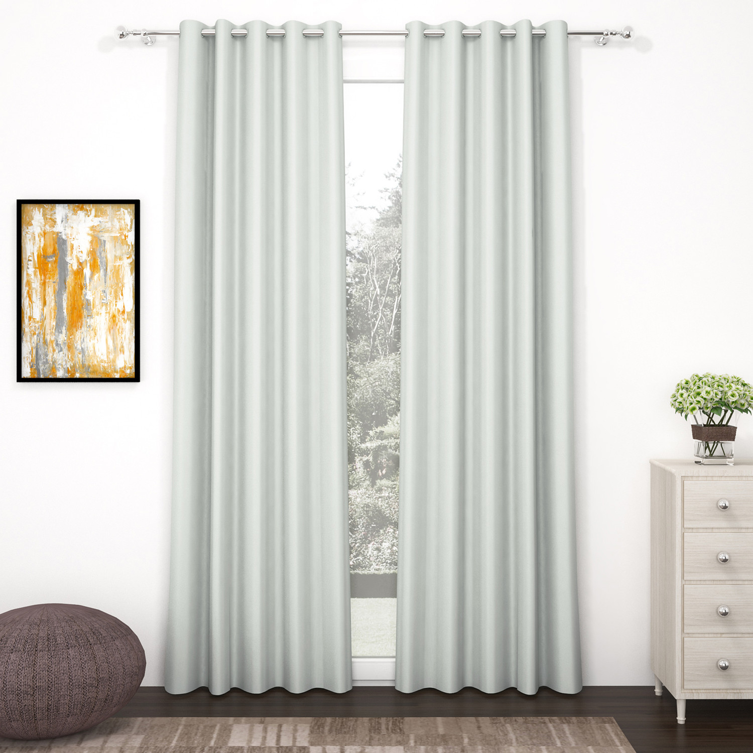 Image of Story@home 275 cm (9 ft) Long Door Polyester, Silk Blackout Curtain (Pack Of 2)