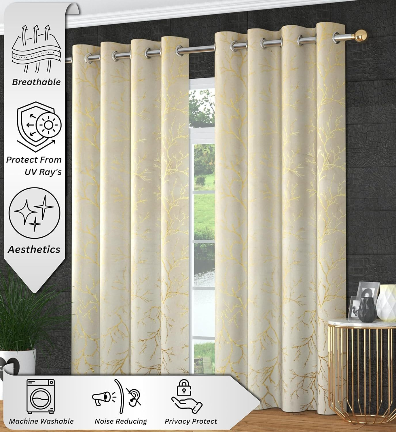 Image of Home Stylish 213 cm (7 ft) Door Velvet Room Darkening Curtain (Pack Of 2)