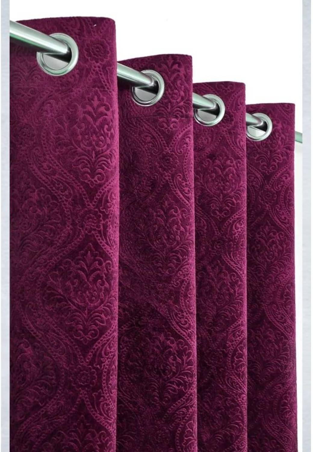 ABODRIC 213 cm (7 ft) Door Velvet Room Darkening Curtain Single Curtain