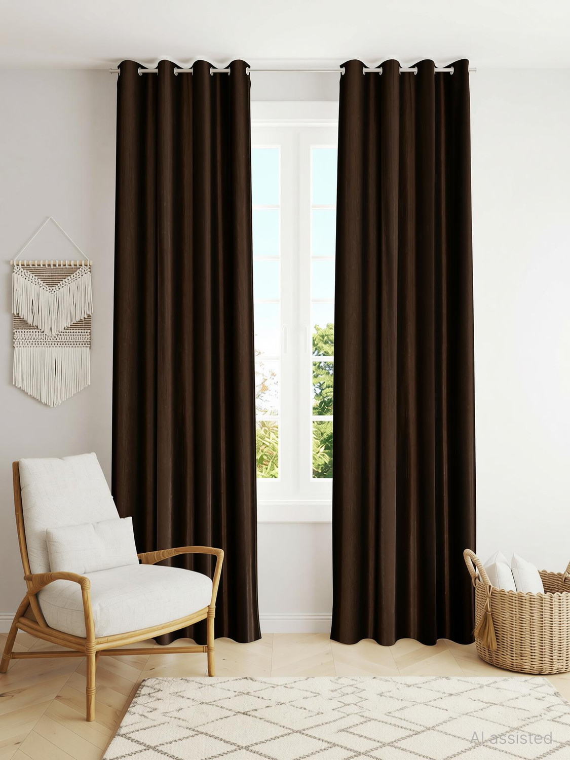Image of Arick Home 213 cm (7 ft) Door Polyester Semi Transparent Curtain (Pack Of 2)
