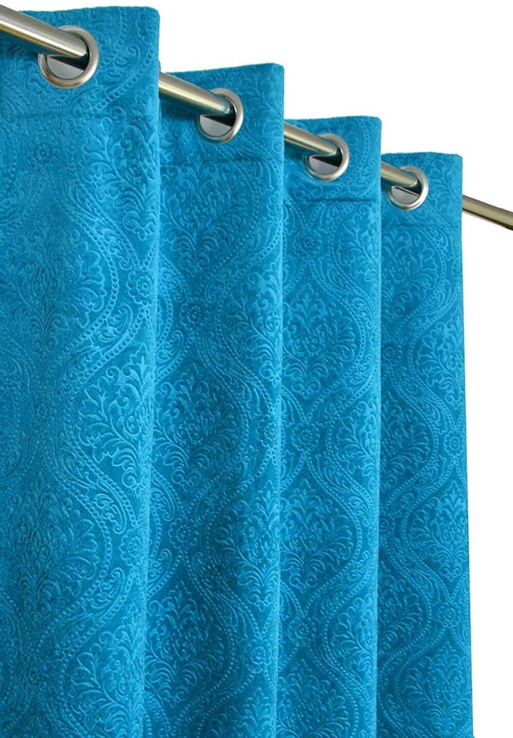 ABODRIC 152 cm (5 ft) Window Velvet Room Darkening Curtain Single Curtain