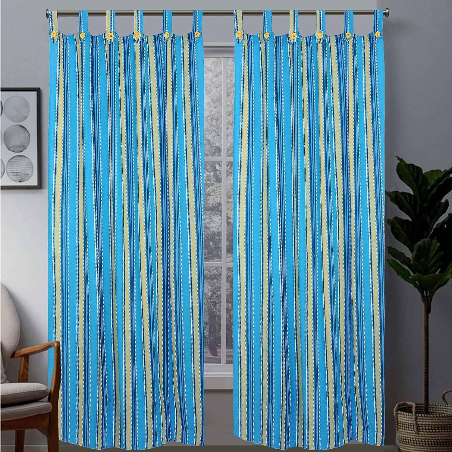 Alemah 200 cm (7 ft) Door Cotton Room Darkening Curtain (Pack Of 2)