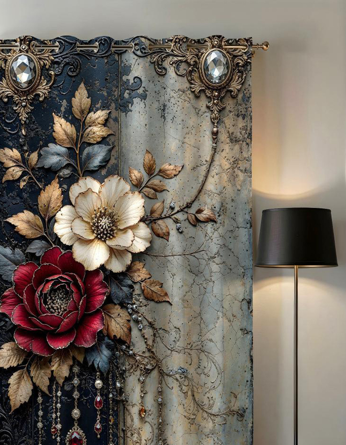 Image of Houseofcurtain 220 cm (7 ft) Long Door Polyester Room Darkening Curtain Single Curtain