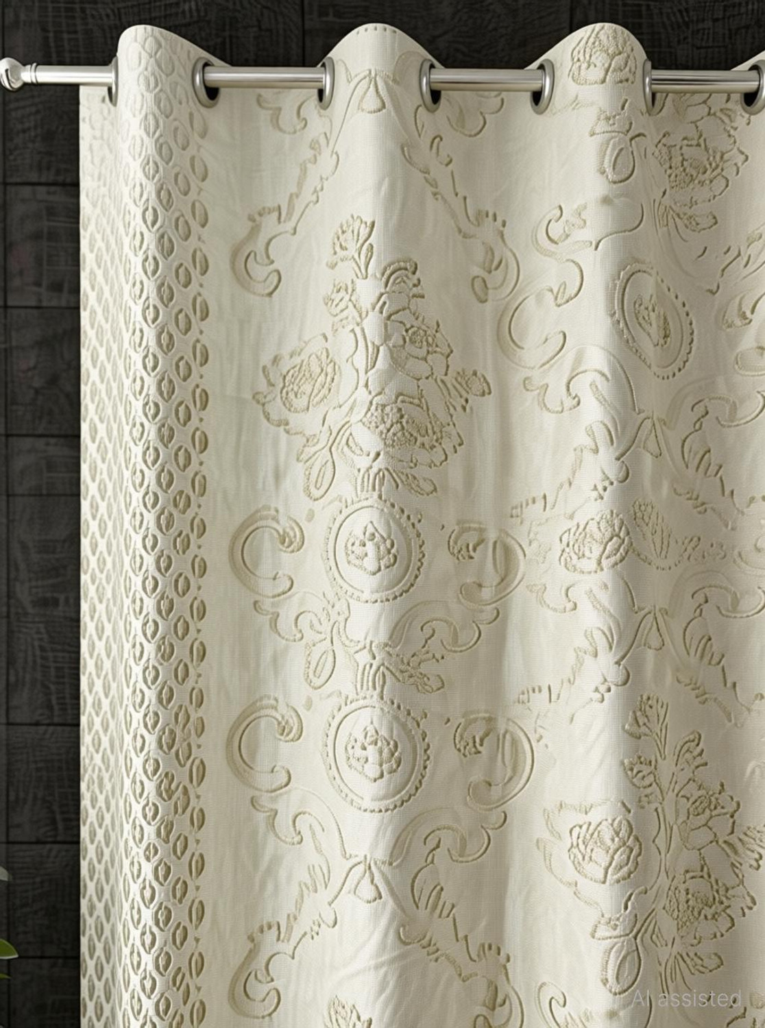 Image of Ruhi Home Furnishing 212 cm (7 ft) Door Polyester Semi Transparent Curtain (Pack Of 2)