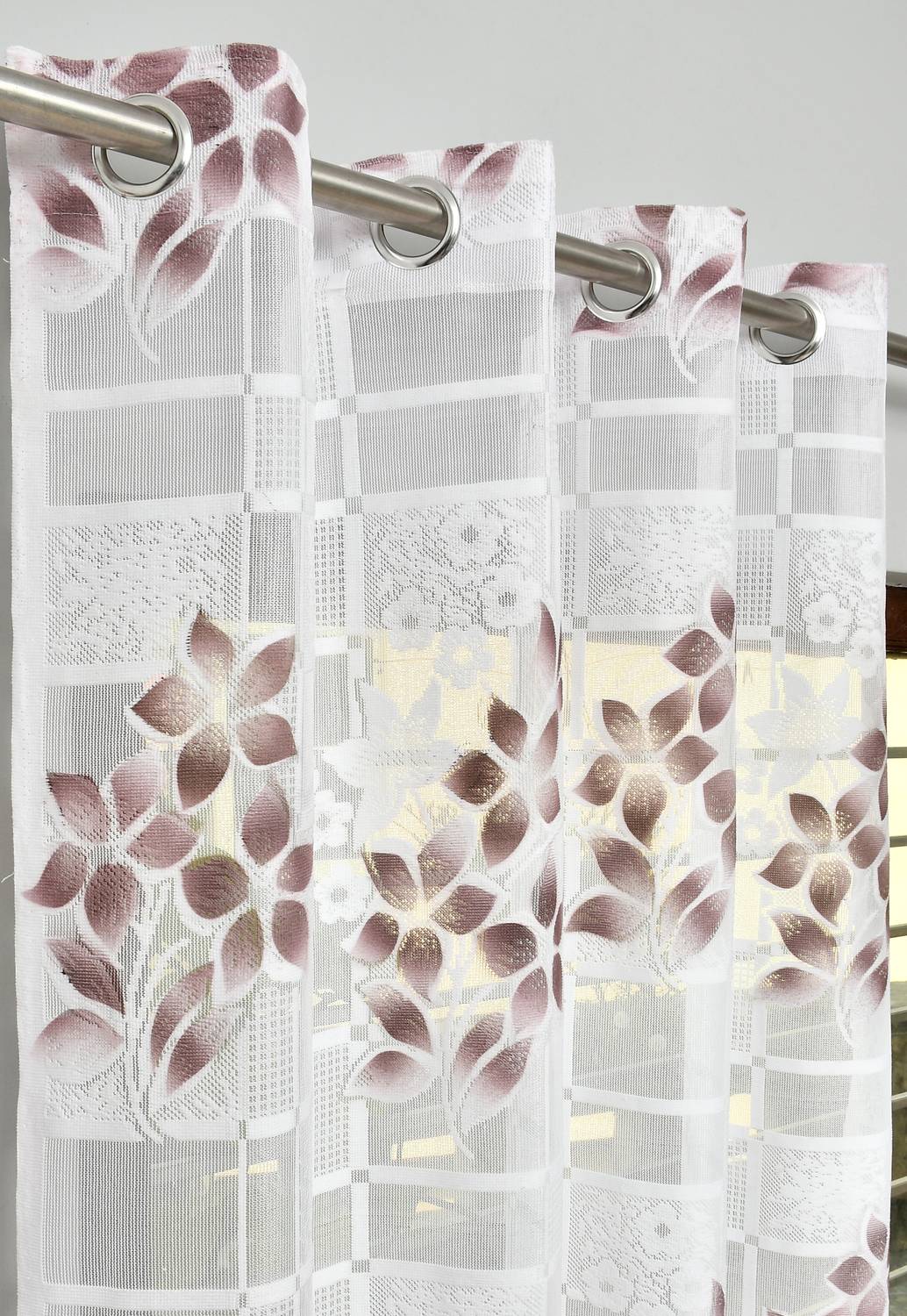 Galaxy Drape 153 cm (5 ft) Window Net Transparent Curtain (Pack Of 2)