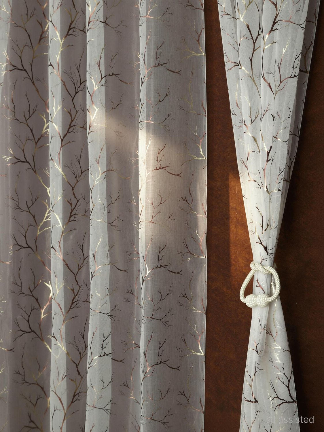 Fabrilia 213 cm (7 ft) Door Tissue Transparent Curtain (Pack Of 2)