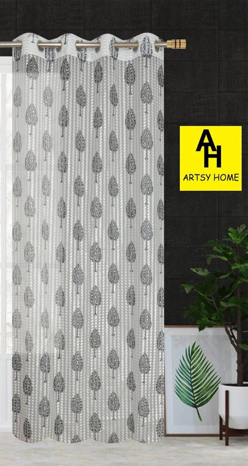 BANAVY 154 cm (5 ft) Window Tissue, Net Semi Transparent Curtain Single Curtain
