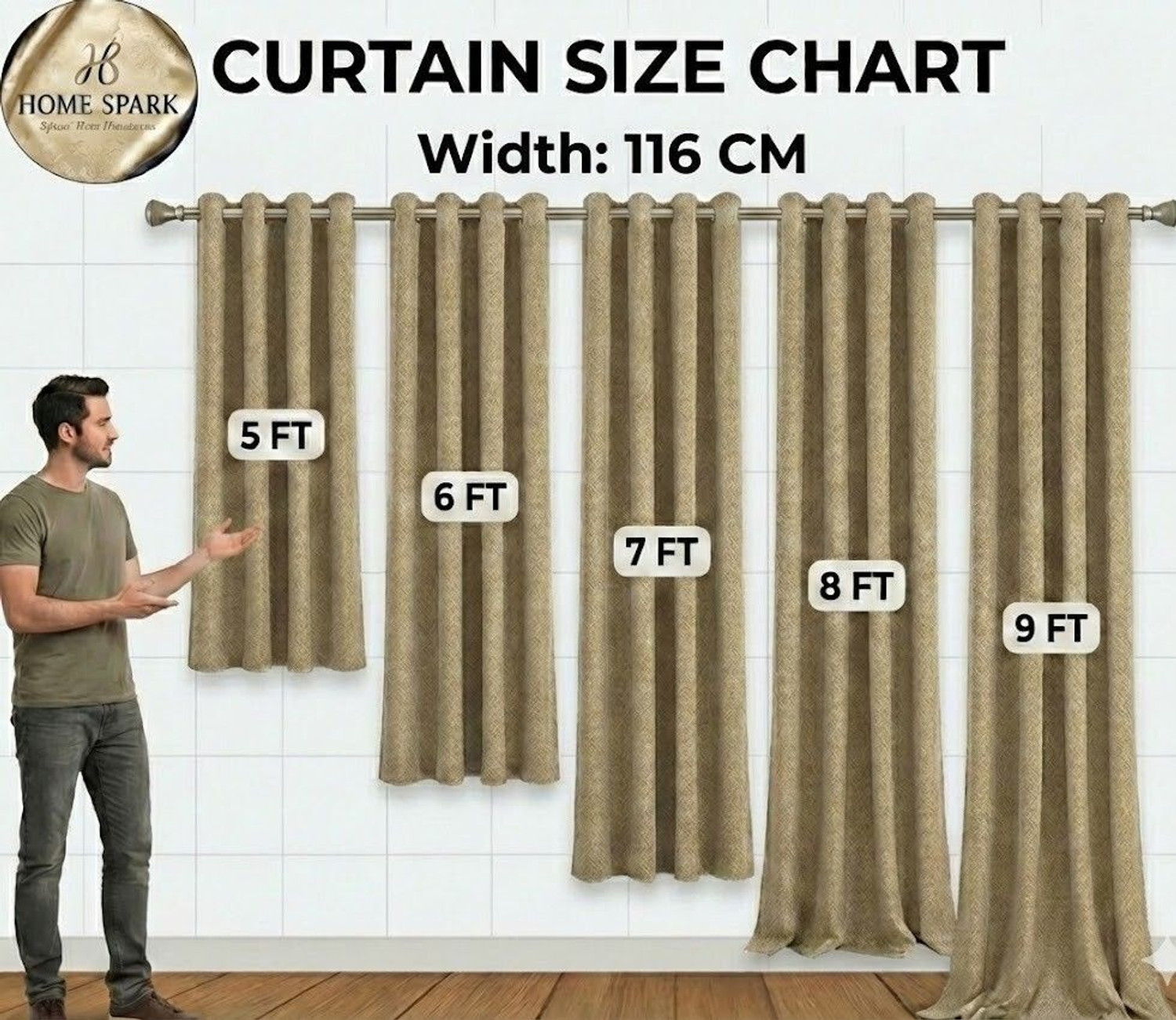 Image of Home Spark 244 cm (8 ft) Long Door Polyester Blackout Curtain (Pack Of 2)