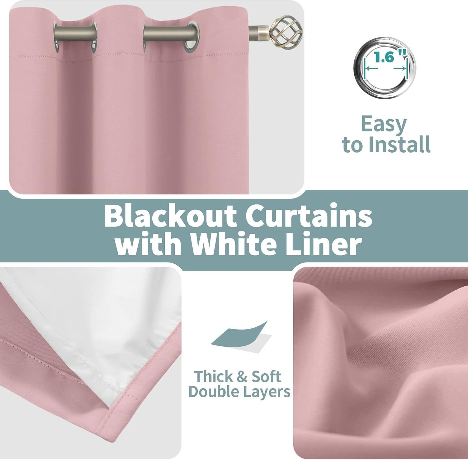 Image of bfam 274 cm (9 ft) Long Door Polyester Blackout Curtain (Pack Of 2)