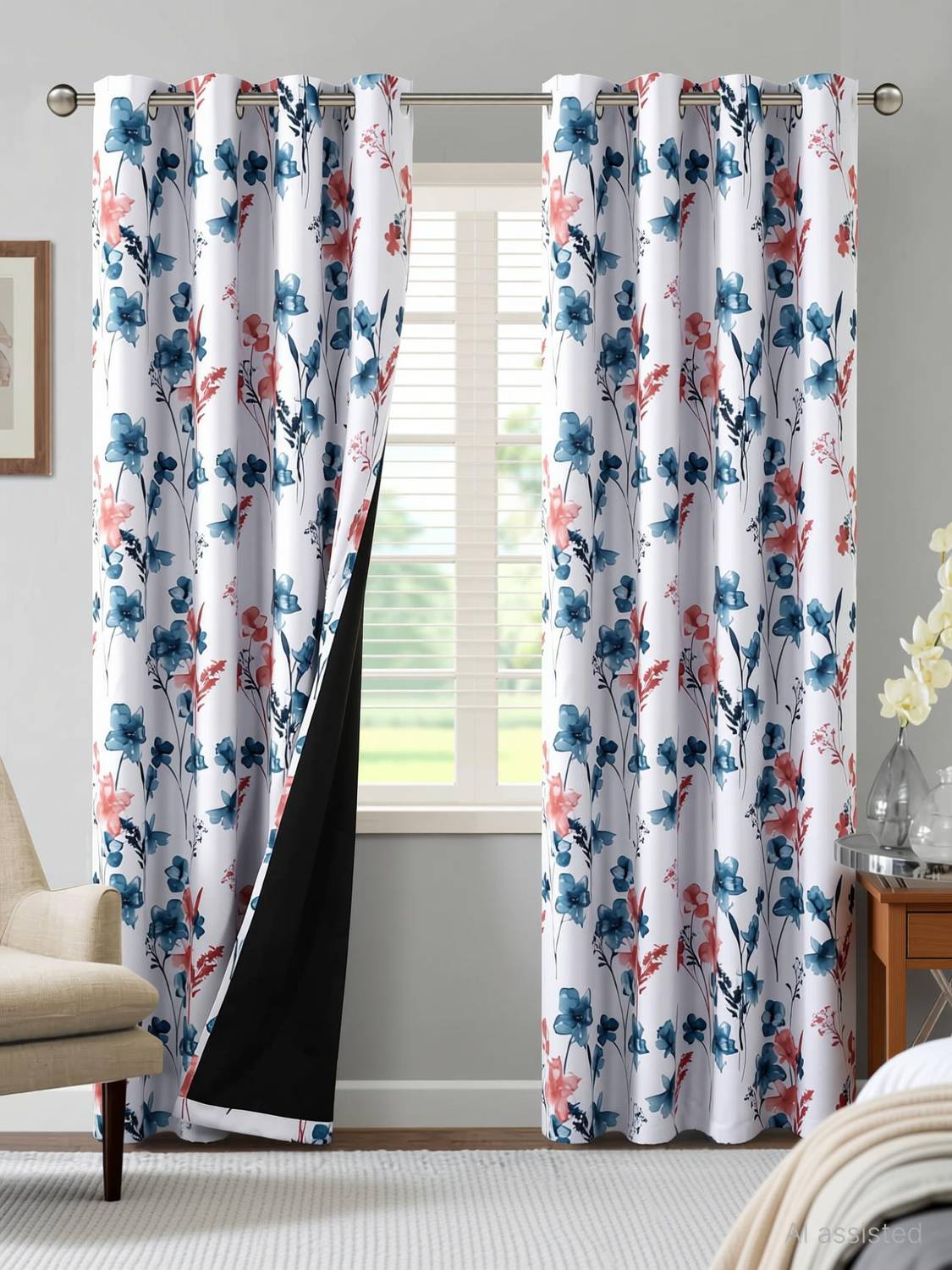 bfam 152 cm (5 ft) Window Polyester Blackout Curtain (Pack Of 2)