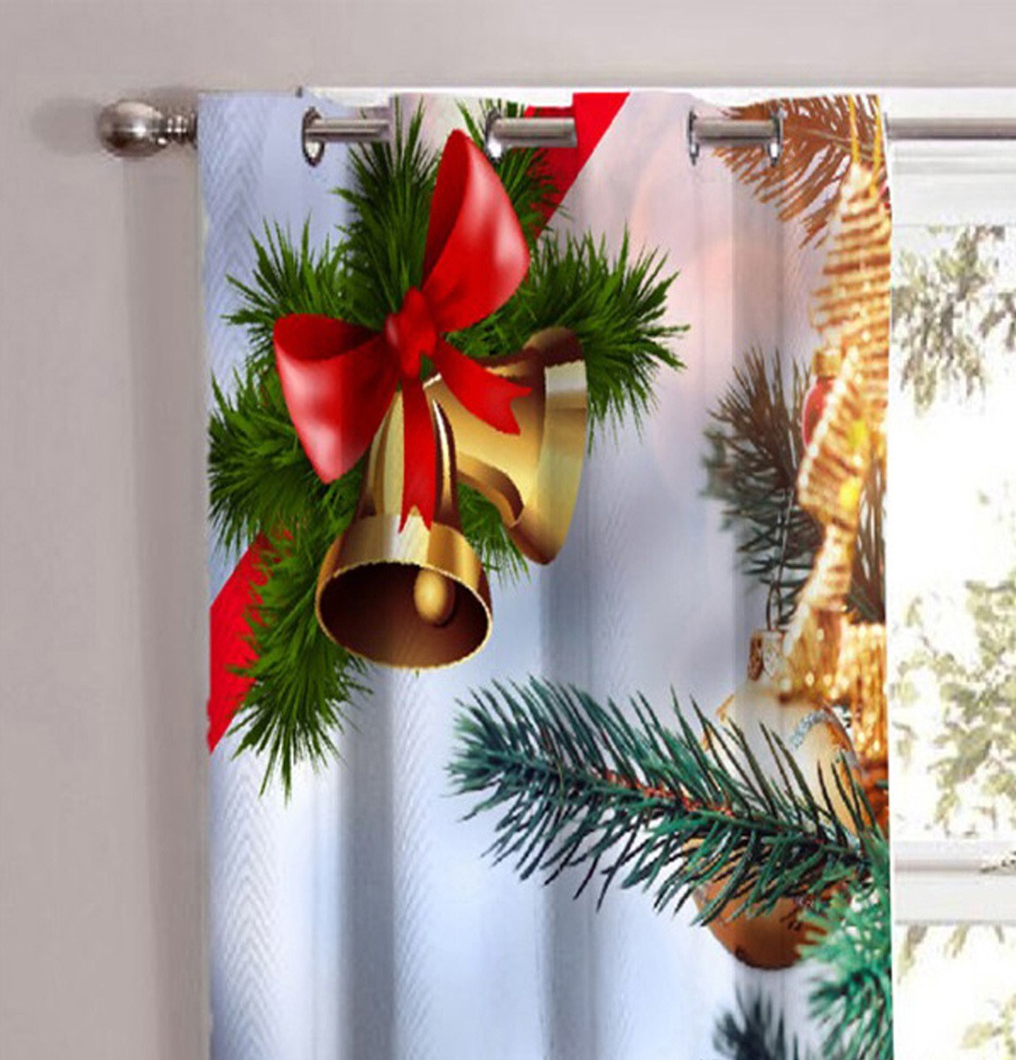 Image of BELLA TRUE 210 cm (7 ft) Door Polyester Semi Transparent Curtain (Pack Of 2)