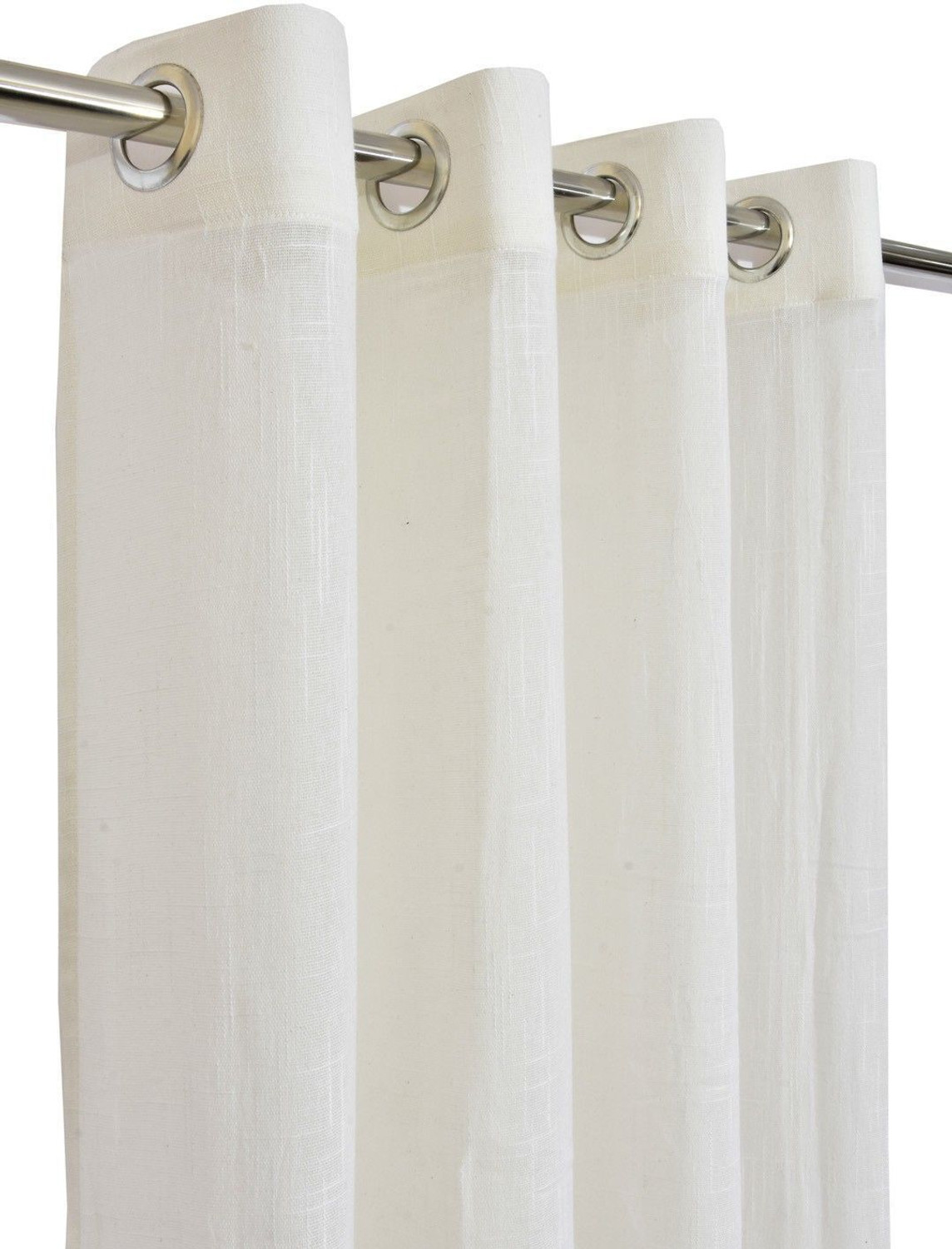 Image of LINENWALAS 228.6 cm (8 ft) Door Cotton Semi Transparent Curtain (Pack Of 2)