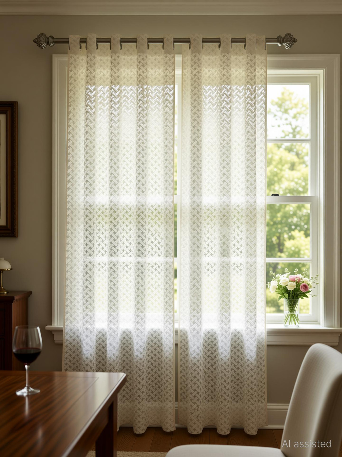 Image of Rashee Creations 153 cm (5 ft) Window Net Transparent Curtain Single Curtain