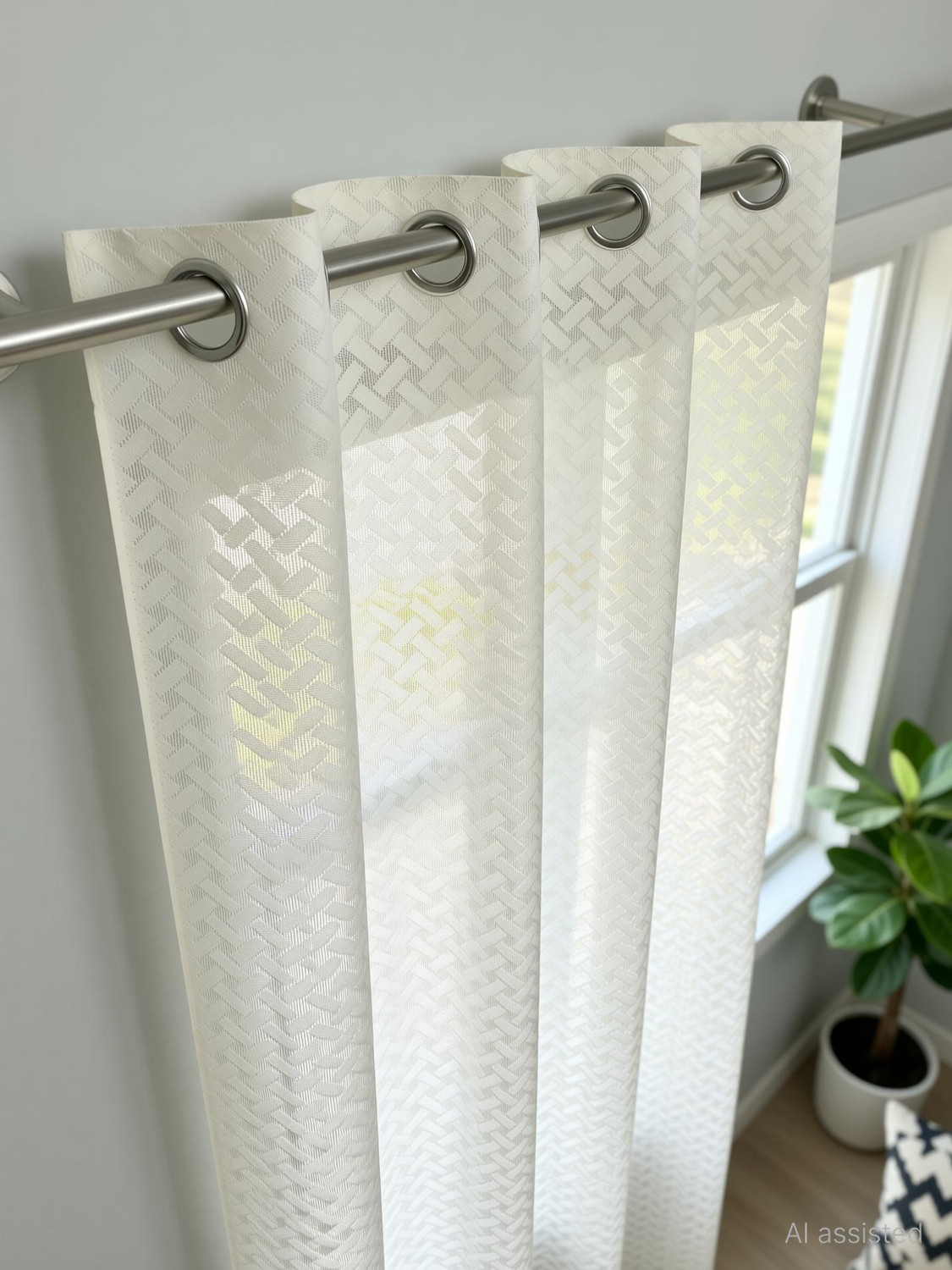 Image of Rashee Creations 153 cm (5 ft) Window Net Transparent Curtain Single Curtain