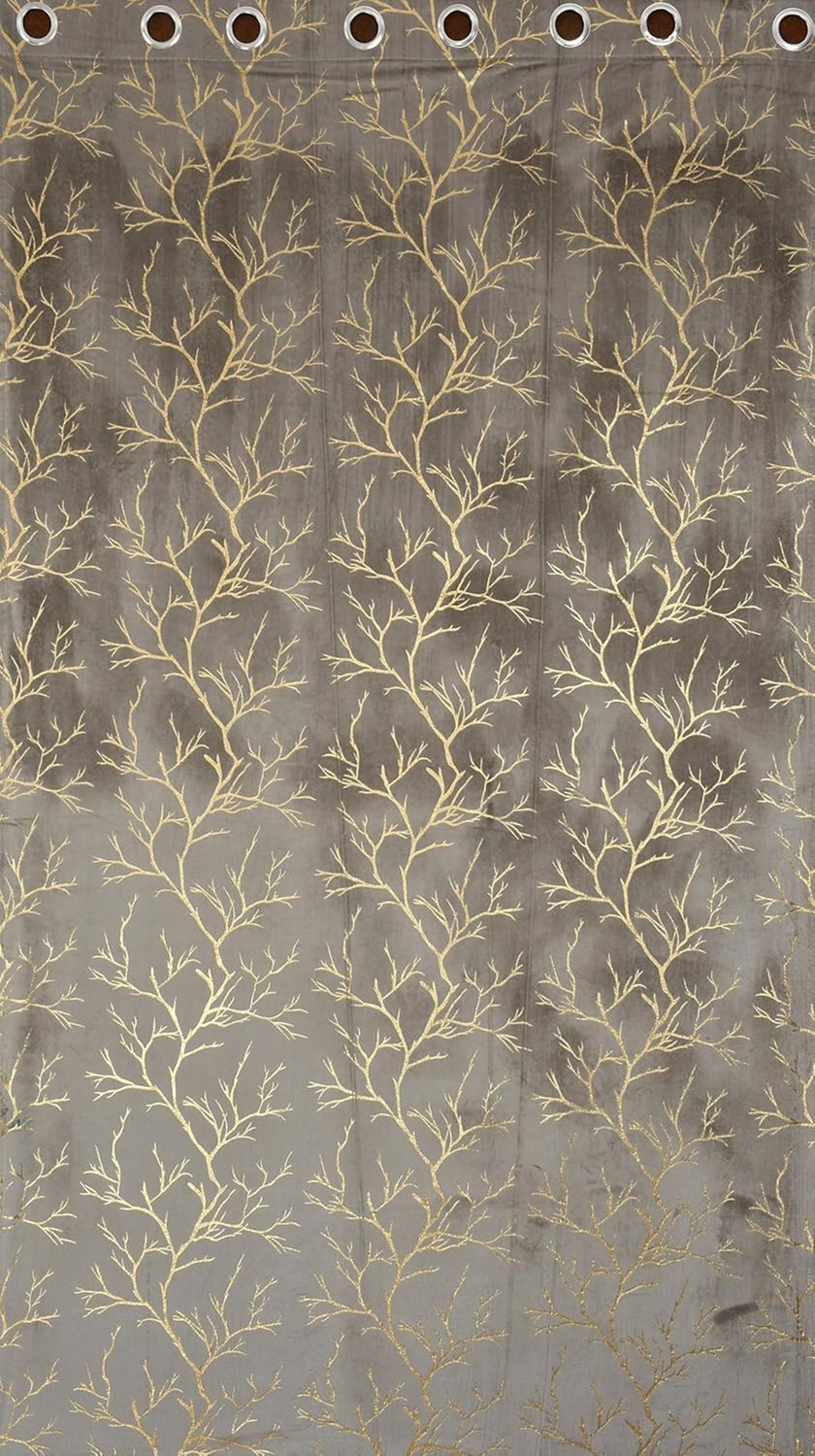 Image of Galaxy Drape 274 cm (9 ft) Long Door Velvet Room Darkening Curtain (Pack Of 2)
