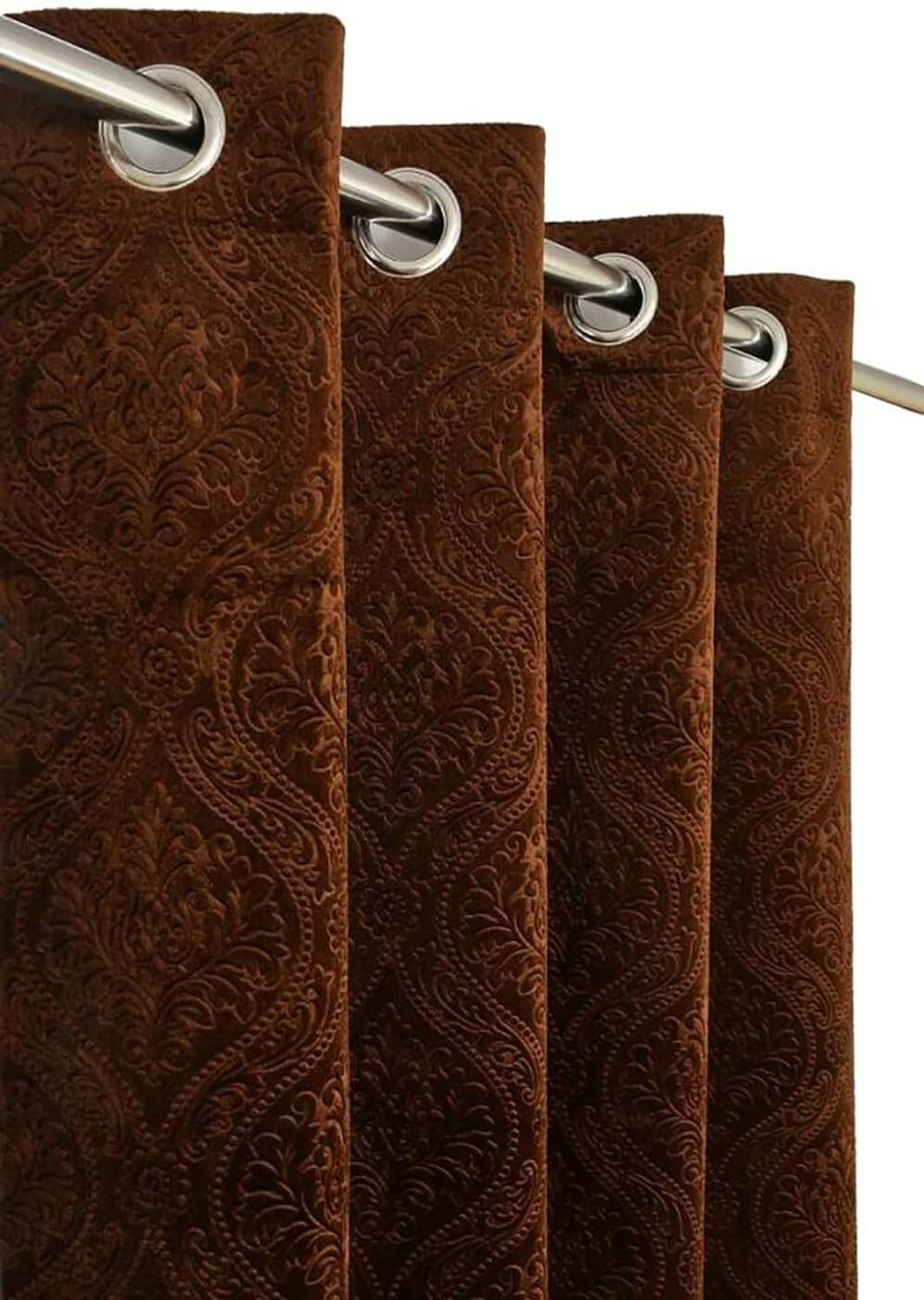ABODRIC 152 cm (5 ft) Window Velvet Room Darkening Curtain Single Curtain