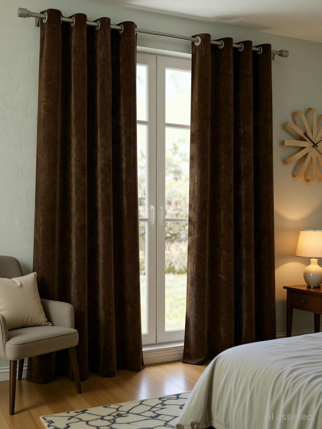 Image of Home Spark 183 cm (6 ft) Window Velvet Room Darkening Curtain (Pack Of 2)