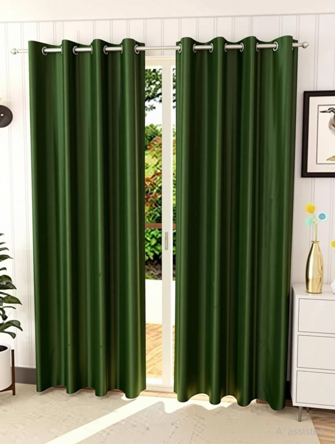 Fashion String 274 cm (9 ft) Long Door Polyester Semi Transparent Curtain (Pack Of 2)
