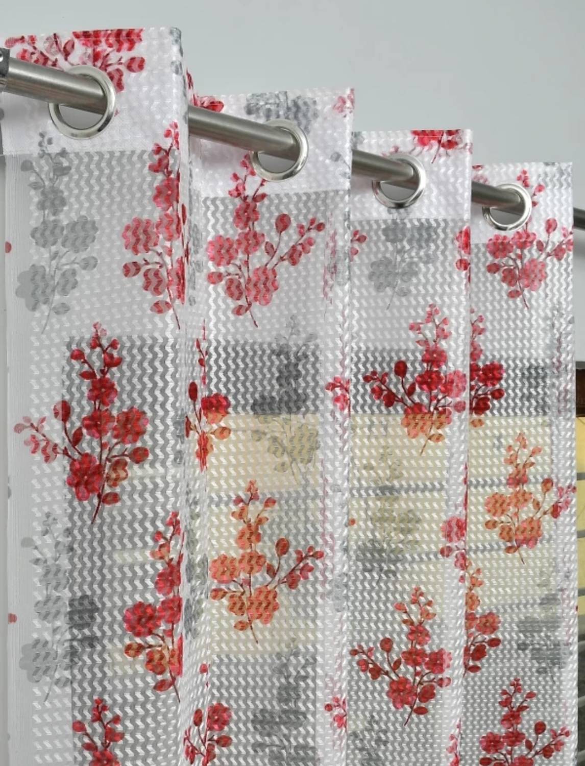 Achintya 214 cm (7 ft) Door Tissue Semi Transparent Curtain Single Curtain