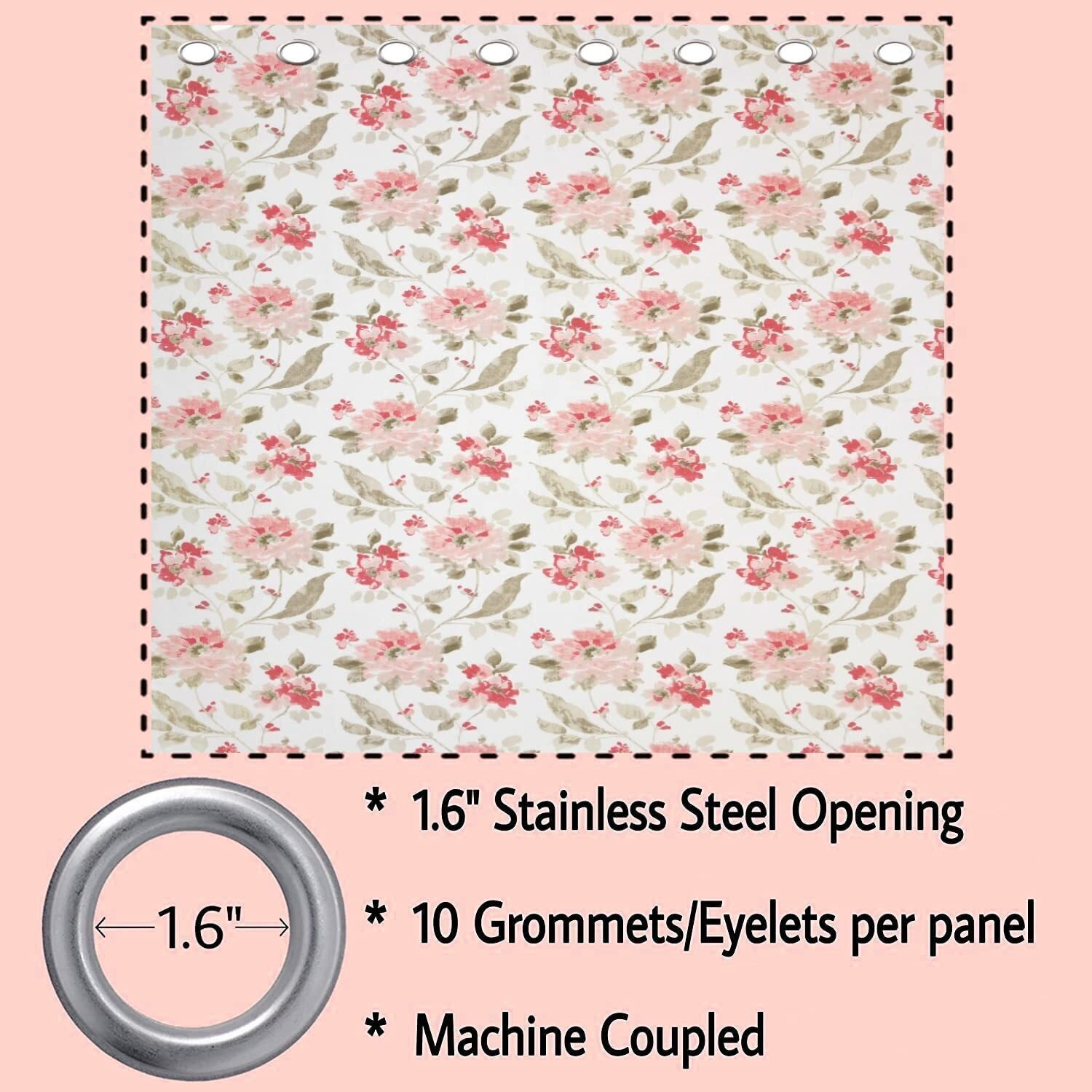 Image of Trance Home Linen 213.36 cm (7 ft) Door Cotton Semi Transparent Curtain Single Curtain (Tashi Pink, Printed)