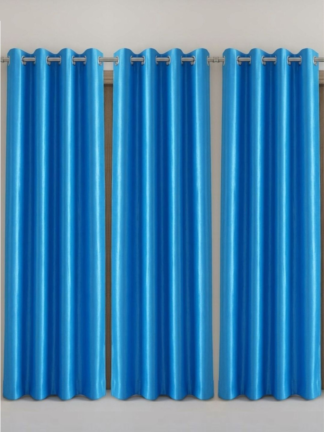 Image of Kanodia Poly Fab 213 cm (7 ft) Door Polyester Semi Transparent Curtain (Pack Of 3)