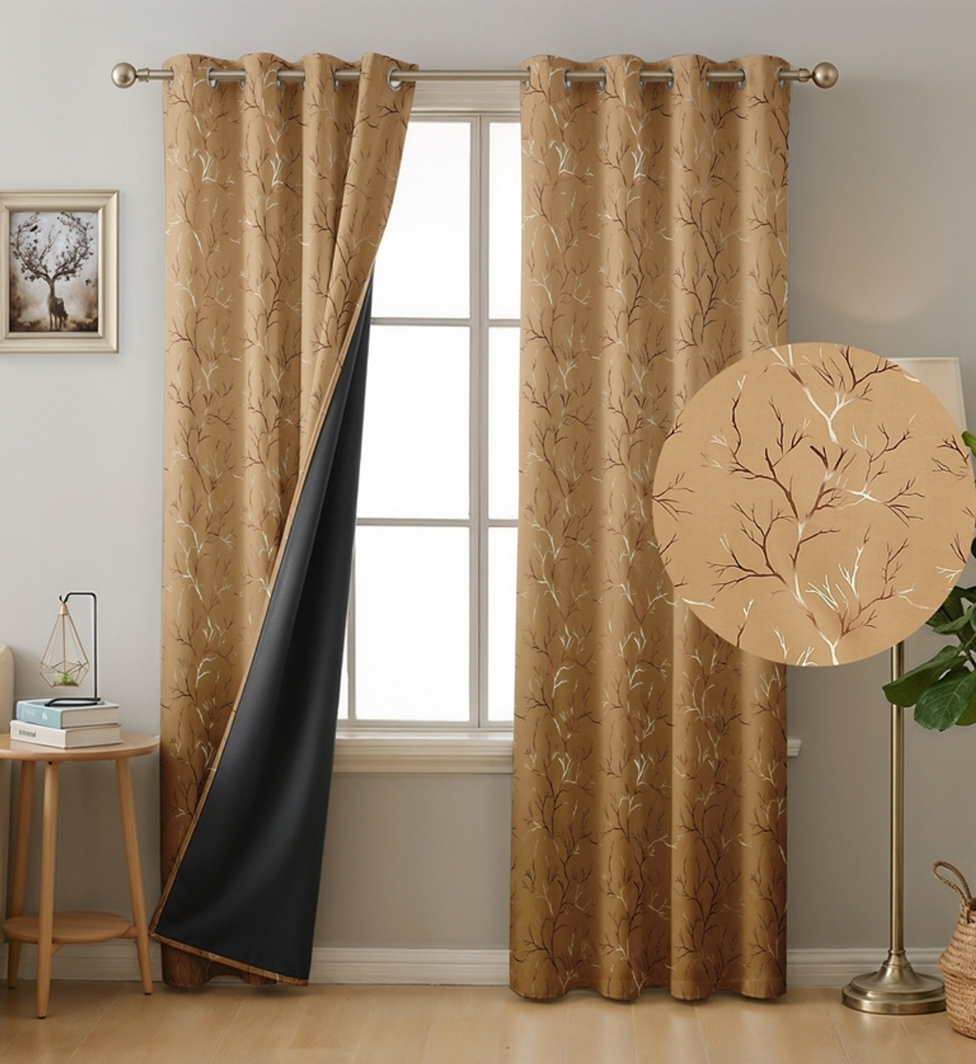 Image of VELOURA 152.4 cm (5 ft) Window Polyester Blackout Curtain (Pack Of 2)