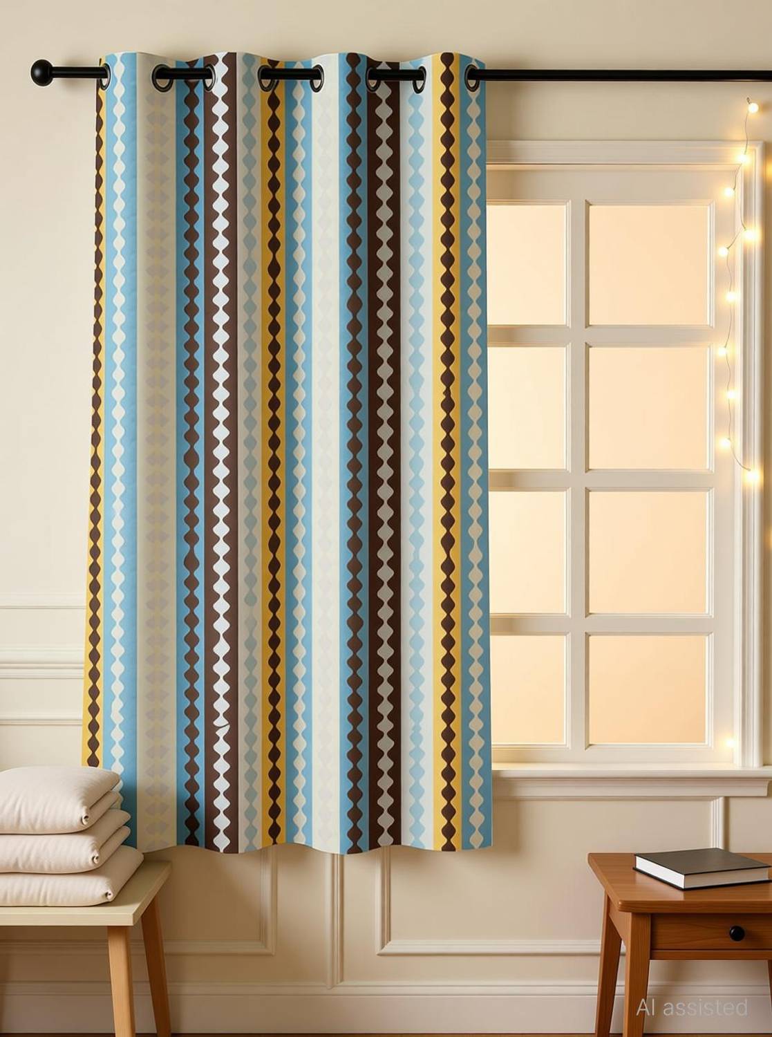 AKLTEXTILES 152 cm (5 ft) Window Cotton Room Darkening Curtain Single Curtain