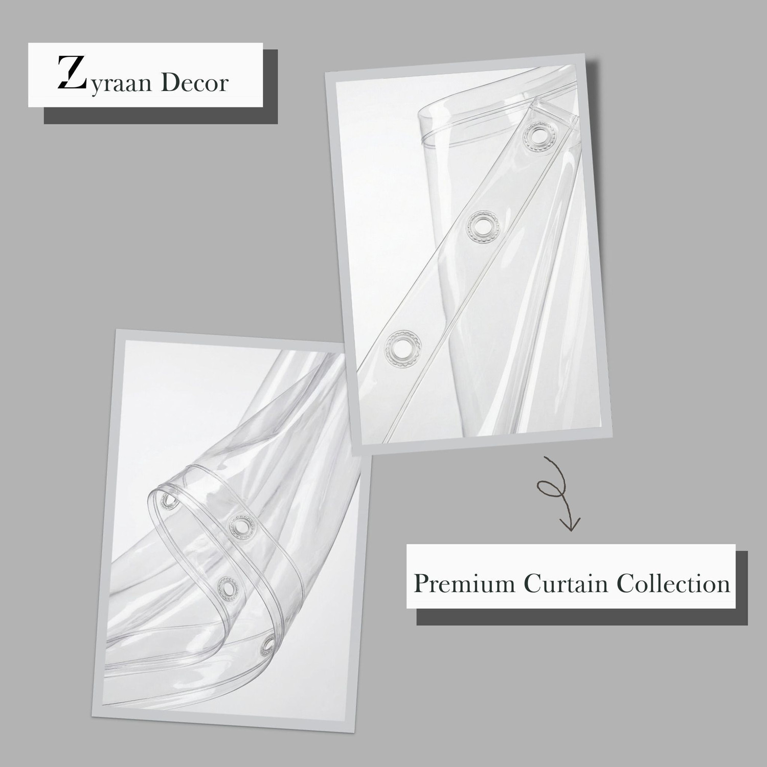 Image of Zyraan Decor 244 cm (8 ft) Door PVC Transparent Curtain Single Curtain