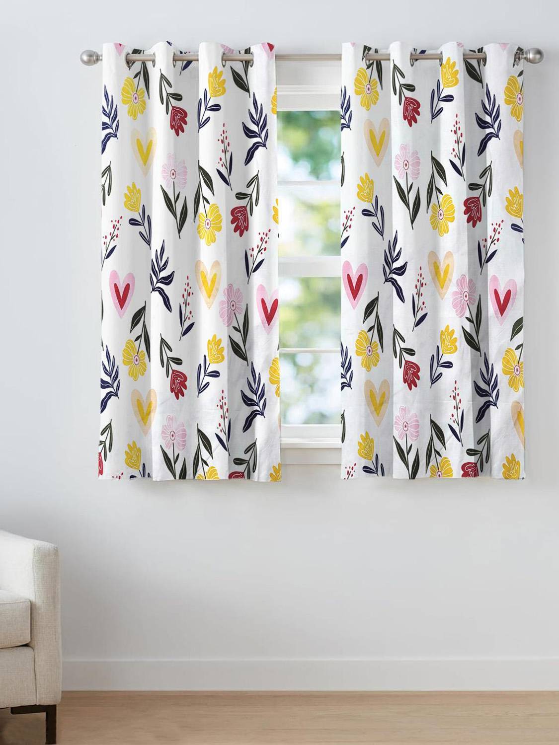 Ana 152 cm (5 ft) Window Cotton Room Darkening Curtain (Pack Of 2)