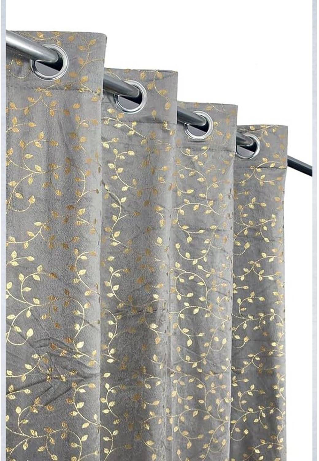 ABODRIC 213 cm (7 ft) Door Velvet Room Darkening Curtain Single Curtain