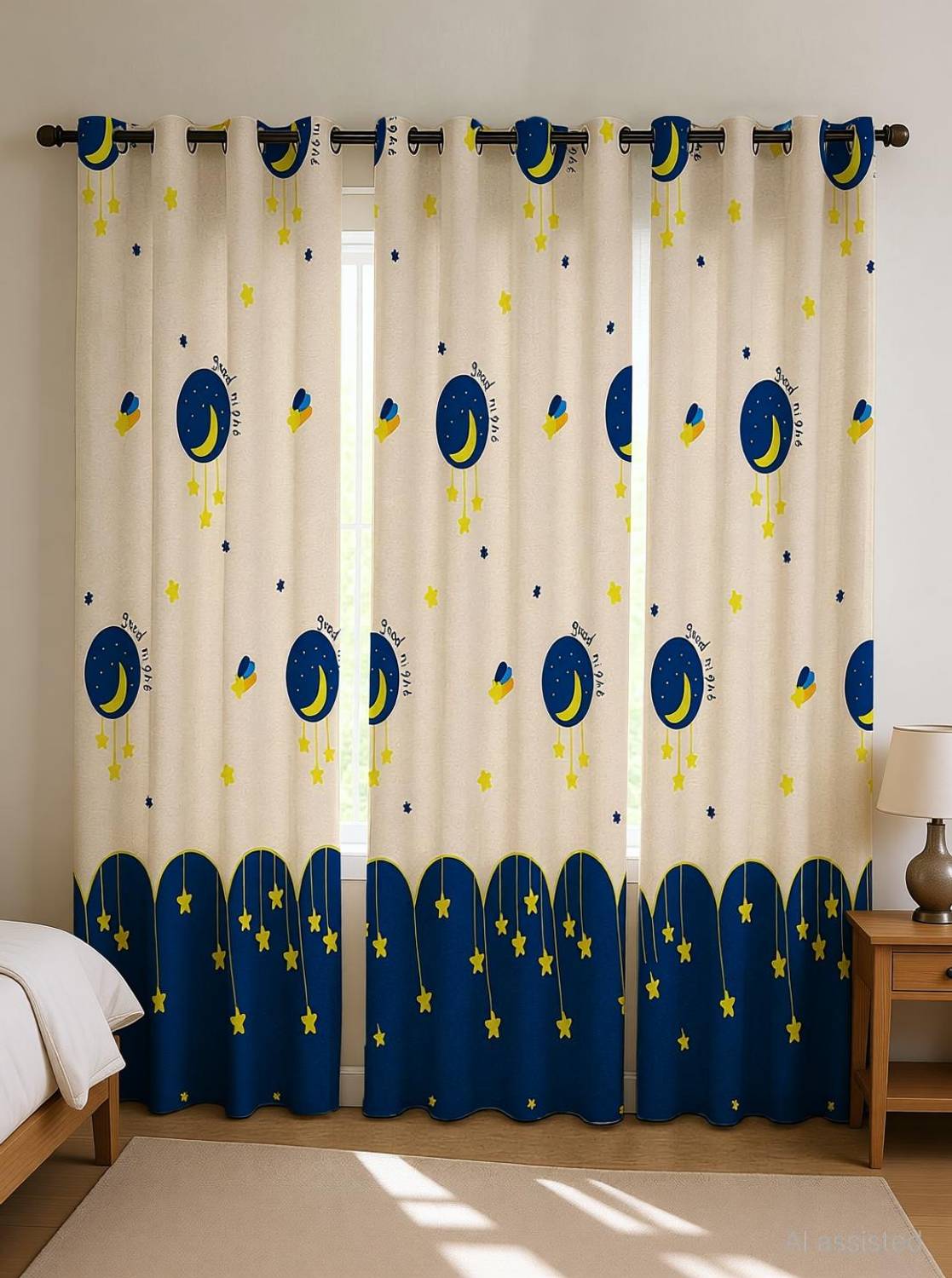 Ana 213 cm (7 ft) Door Cotton Room Darkening Curtain (Pack Of 3)