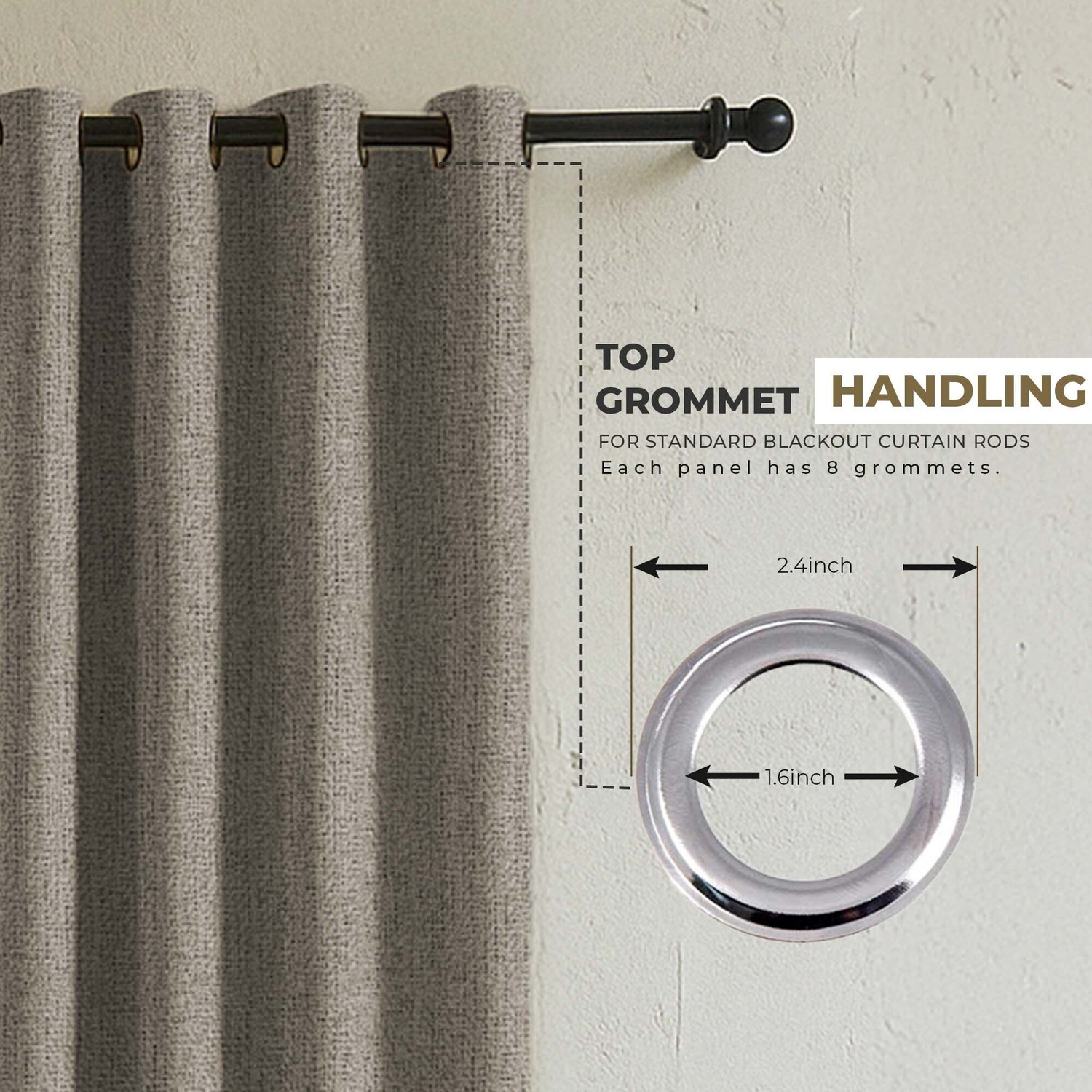 Image of LINENWALAS 243.84 cm (8 ft) Door Polyester Blackout Curtain (Pack Of 2)