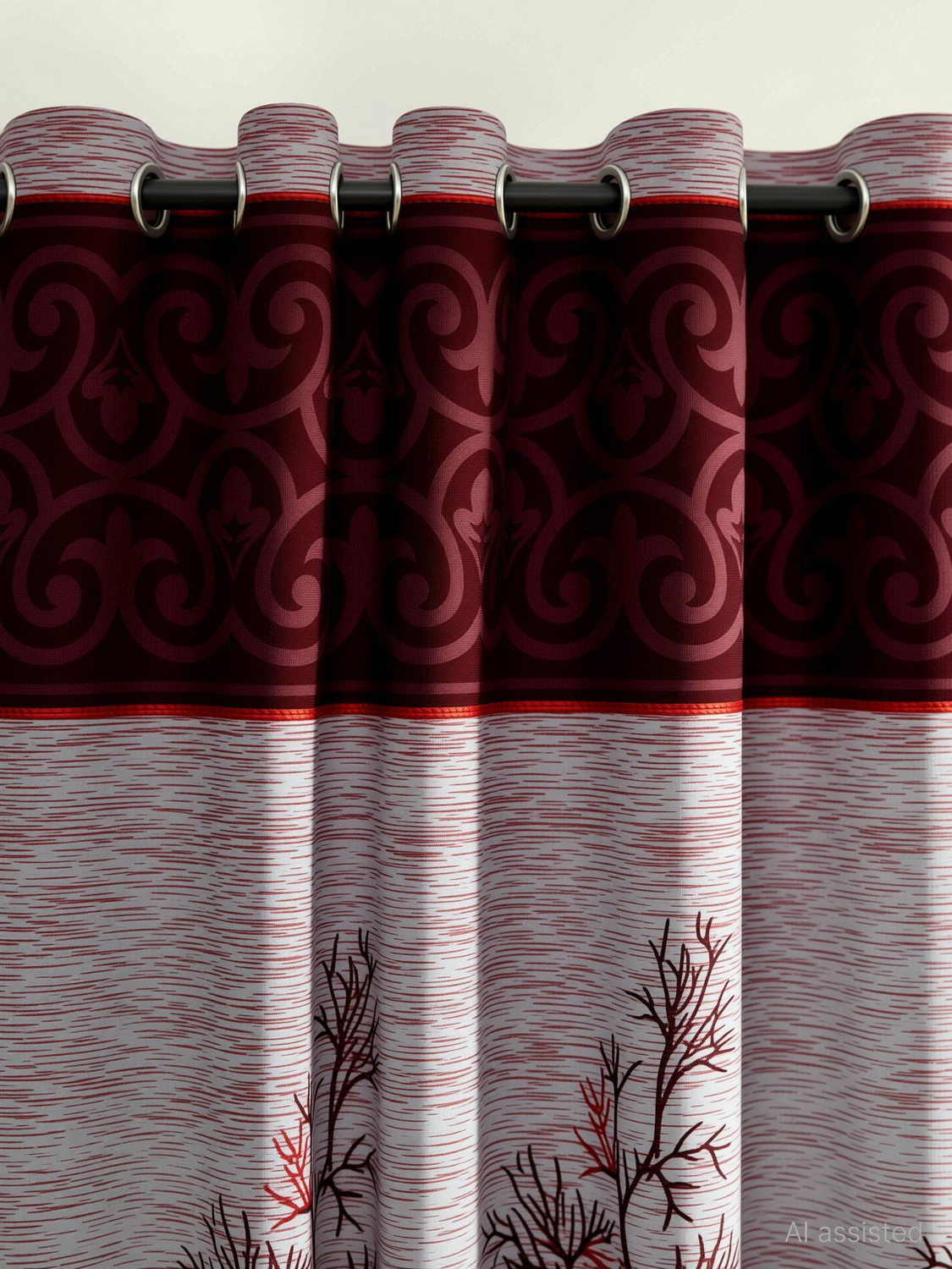 Image of Cortina 270 cm (9 ft) Long Door Polyester Blackout Curtain (Pack Of 2)