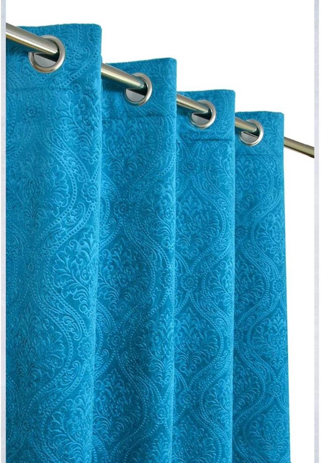 ABODRIC 213 cm (7 ft) Door Velvet Room Darkening Curtain Single Curtain