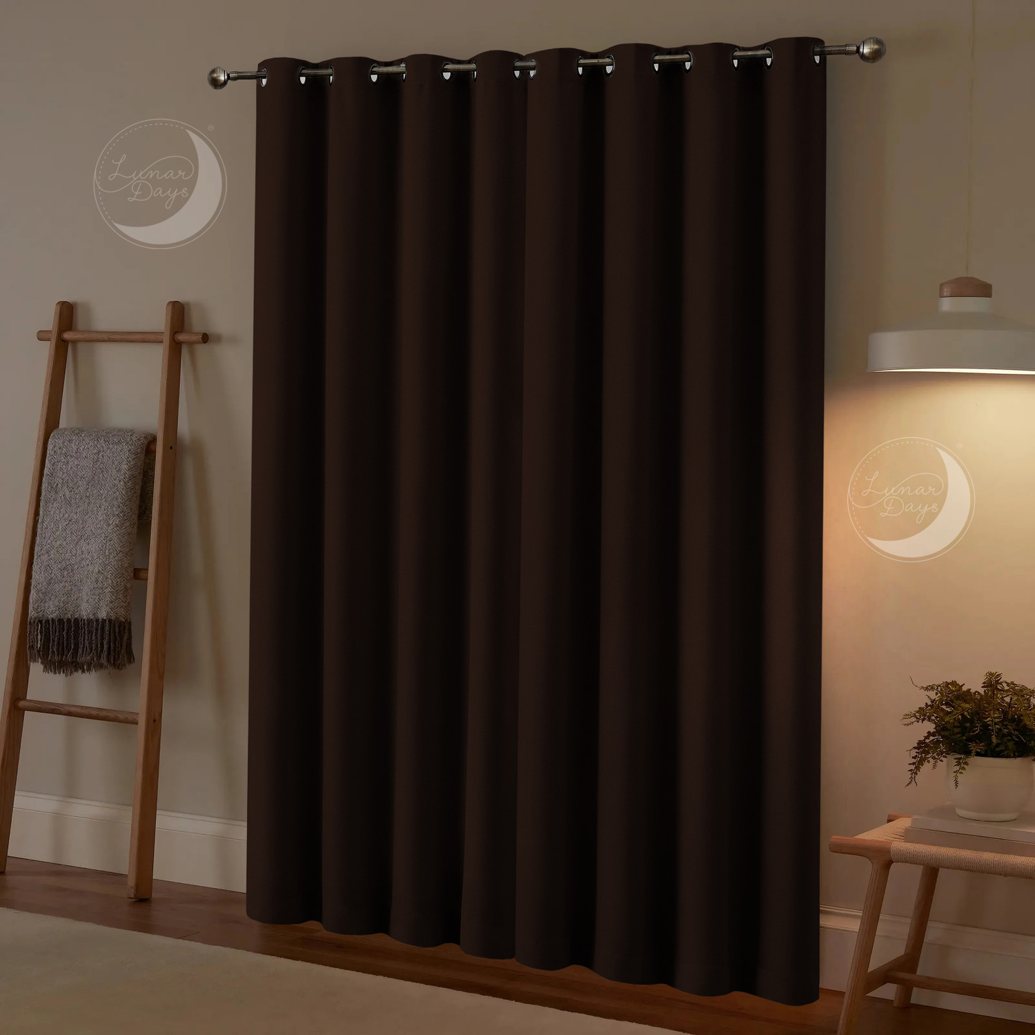 Image of Lunar Days 274.32 cm (9 ft) Long Door Polyester Blackout Curtain (Pack Of 2)