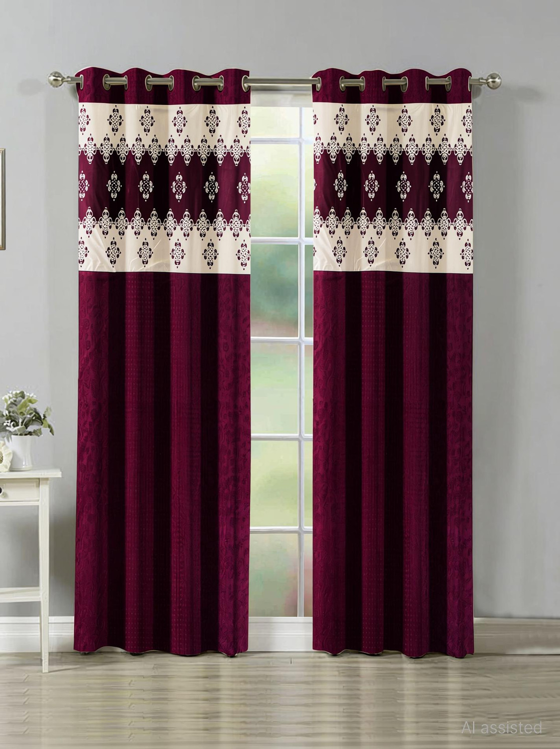 Image of Flipkart SmartBuy 214 cm (7 ft) Door Polyester Semi Transparent Curtain (Pack Of 2)